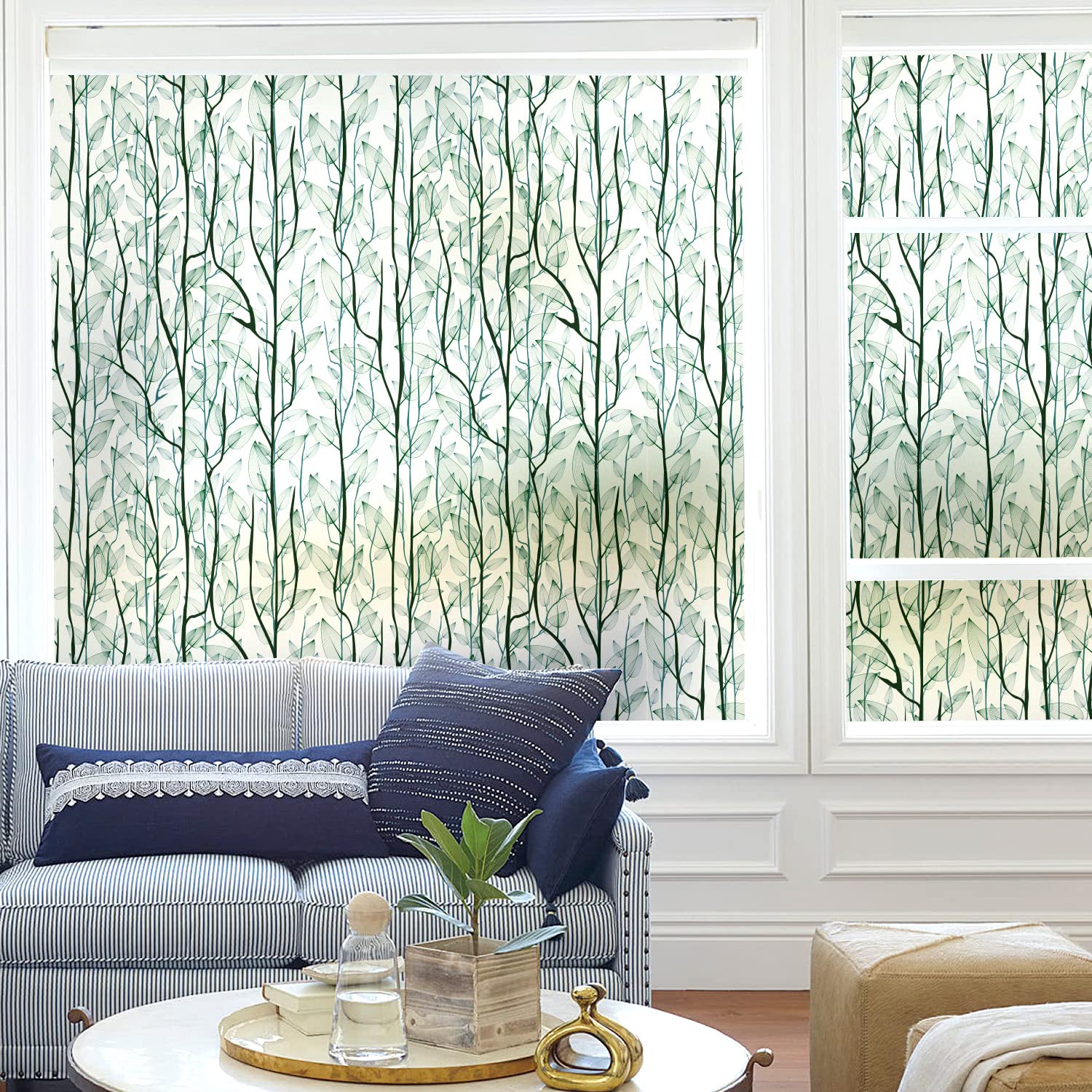 DKtie Static Cling Window Privacy Film - No Glue Frosted Window Cover for Home, Bathroom, Bedroom & Nursery (44.5x200cm) - Perfect for Privacy, Sun Protection & Home Decor