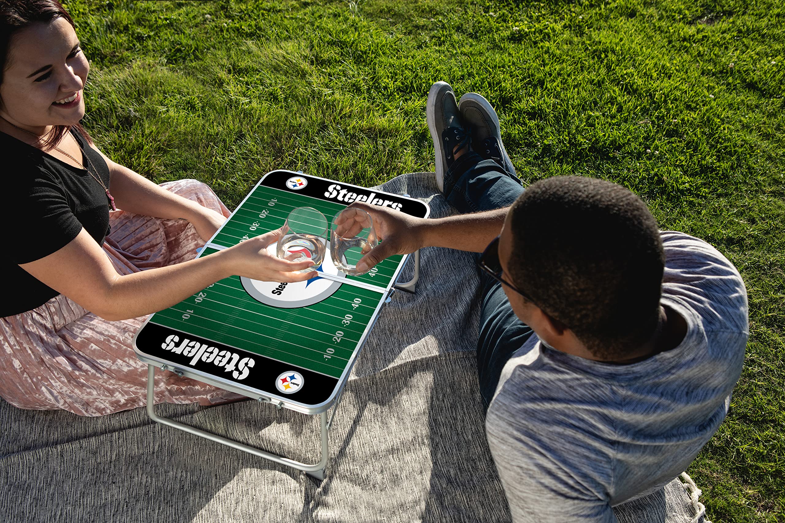 PICNIC TIME NFL Concert Mini Portable Folding Table - Small Lightweight Picnic Table for Outdoor Events, Tailgating, Camping & Beach Parties