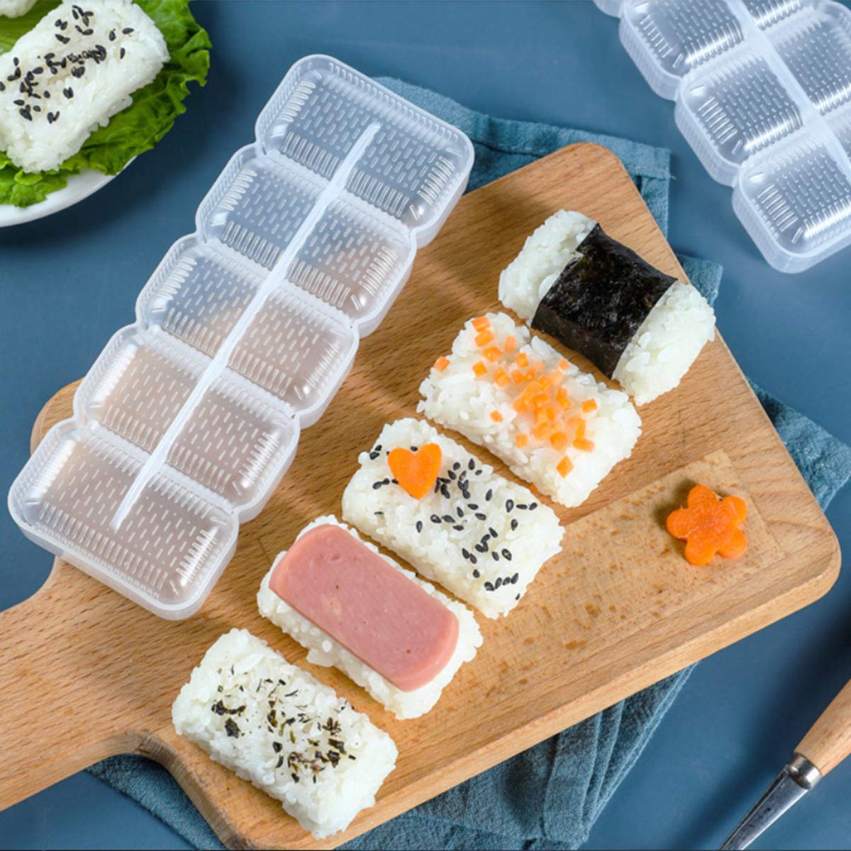 DIY Sushi Molds & Rice Ball Maker Kit - Includes Sushi Rice Shape Press, Rice Ball Shaker with Paddle - Perfect for Homemade Sushi, Onigiri & Bento Box Lunch Prep
