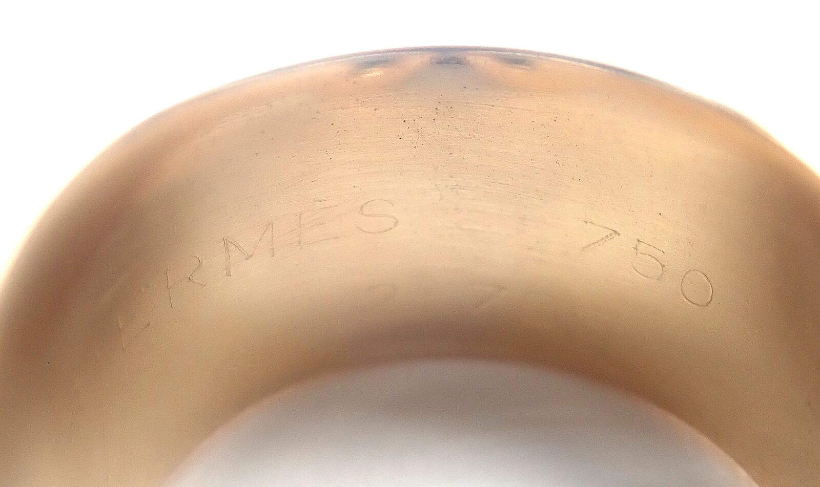 Authentic Hermes 18k Yellow Gold Diamond Horse Bit Wide Band Ring for Women - Luxury Jewelry Gift for Birthday, Anniversary & Special Occasions