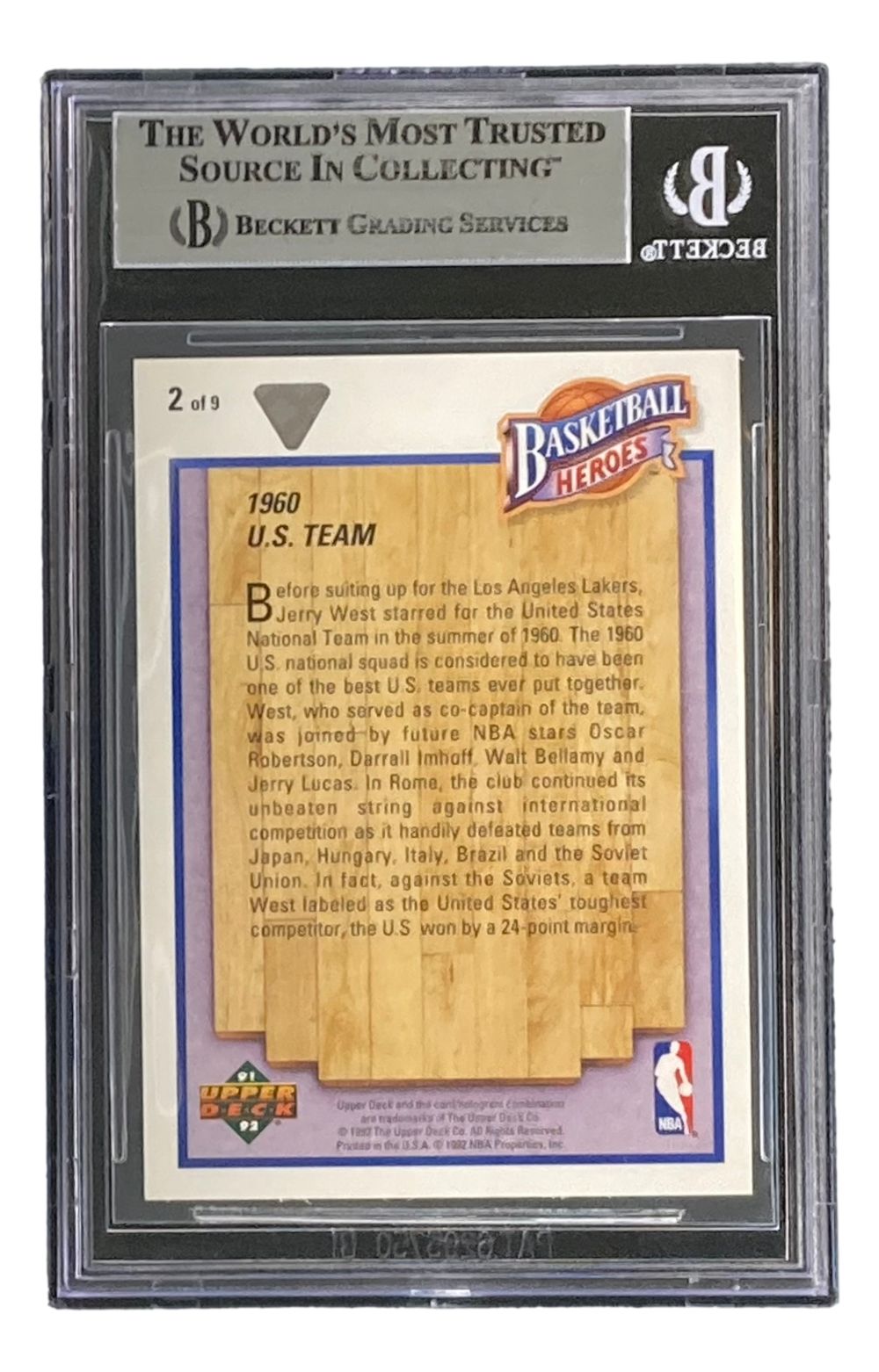 Jerry West Autographed 1991-92 Upper Deck Heroes #2 Lakers Basketball Trading Card - Collectible Memorabilia for NBA Fans & Sports Enthusiasts