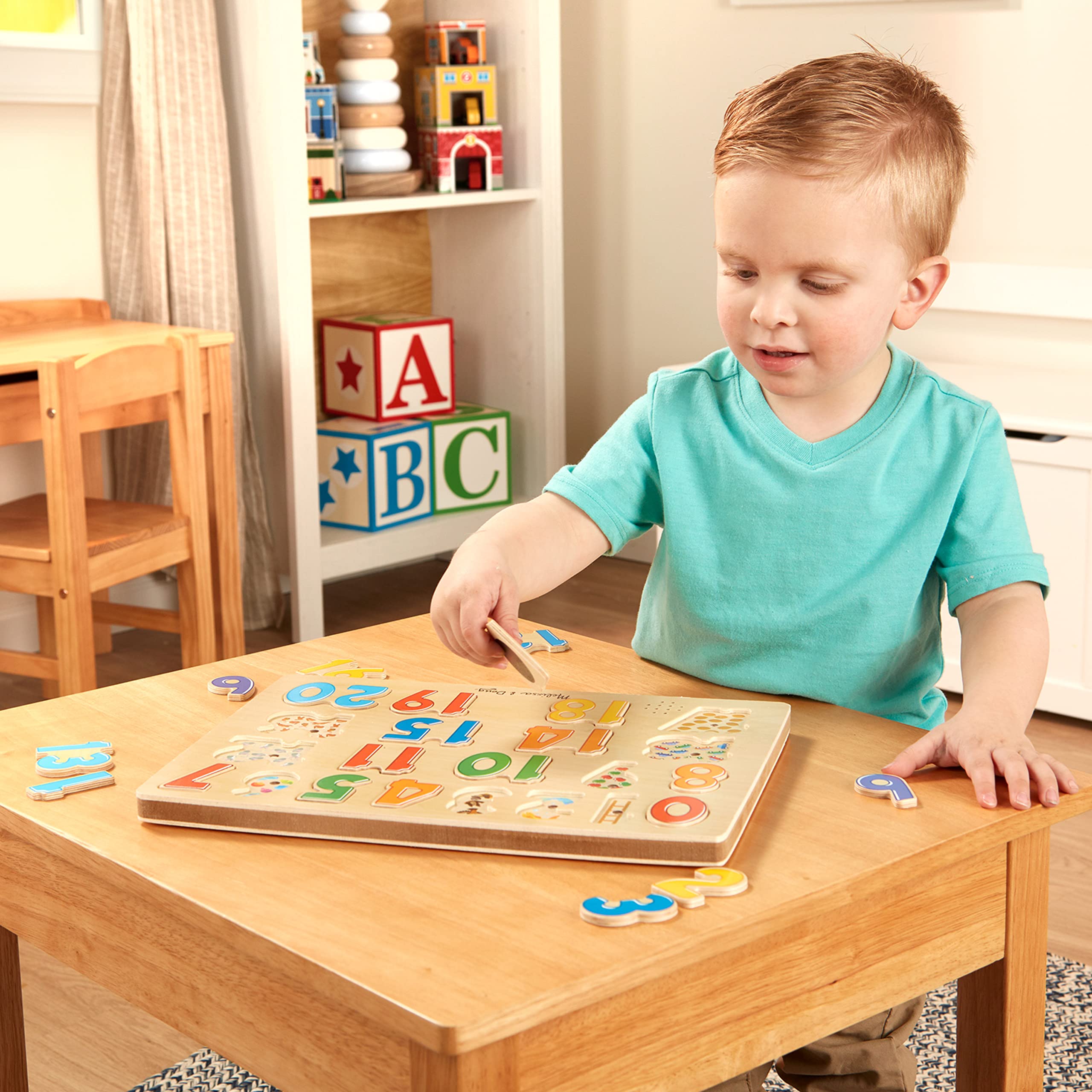 Melissa & Doug Numbers Sound Puzzle - Wooden Educational Toy with Sound Effects for Kids Ages 3+ (21 Pieces) - Perfect for Preschool Learning & Montessori Activities