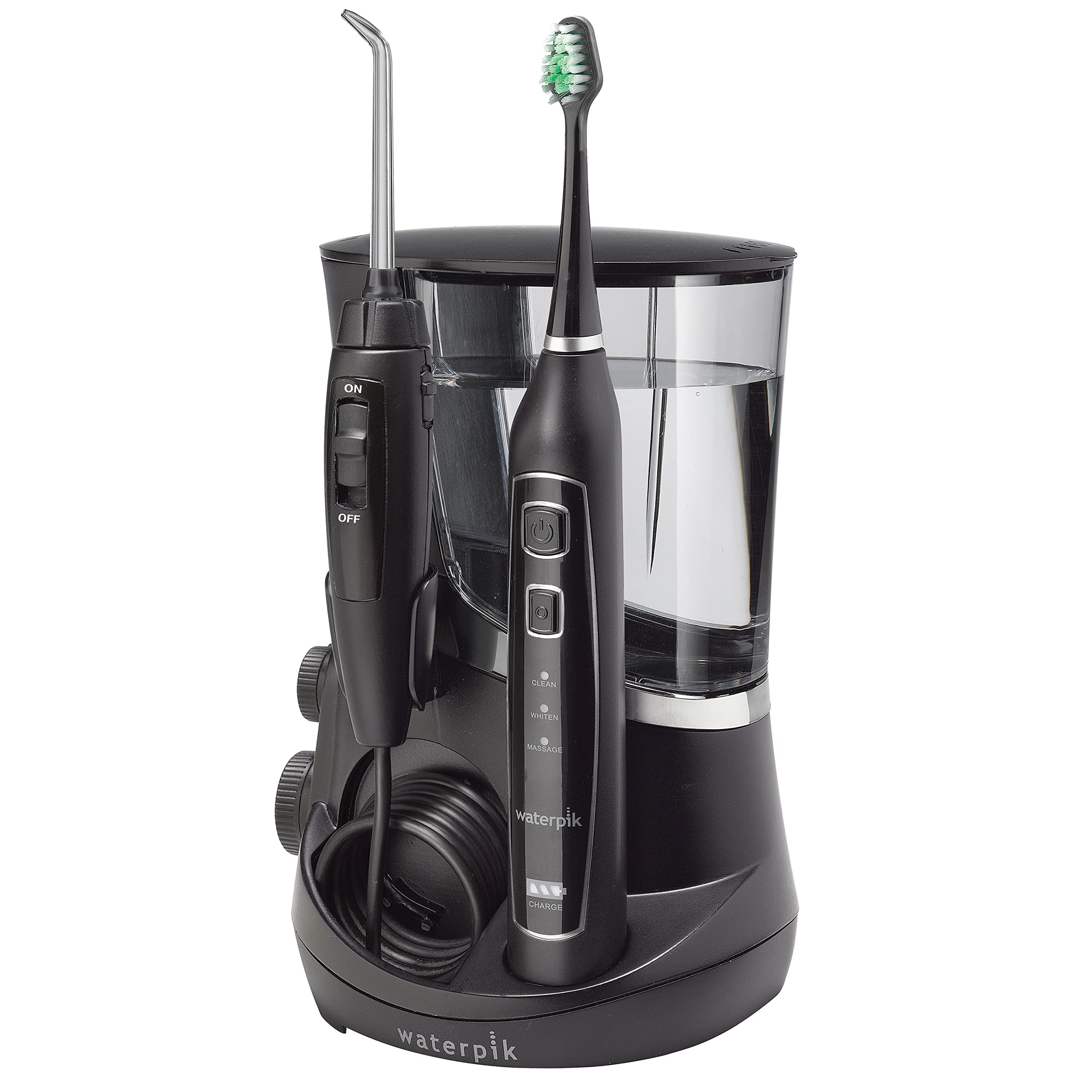 Waterpik Complete Care 5.0 Water Flosser and Sonic Electric Toothbrush Set - Professional Dental Care for Teeth Cleaning, Plaque Removal, and Gum Health (Black, WP-862) - Perfect for Home Oral Hygiene and Travel Use