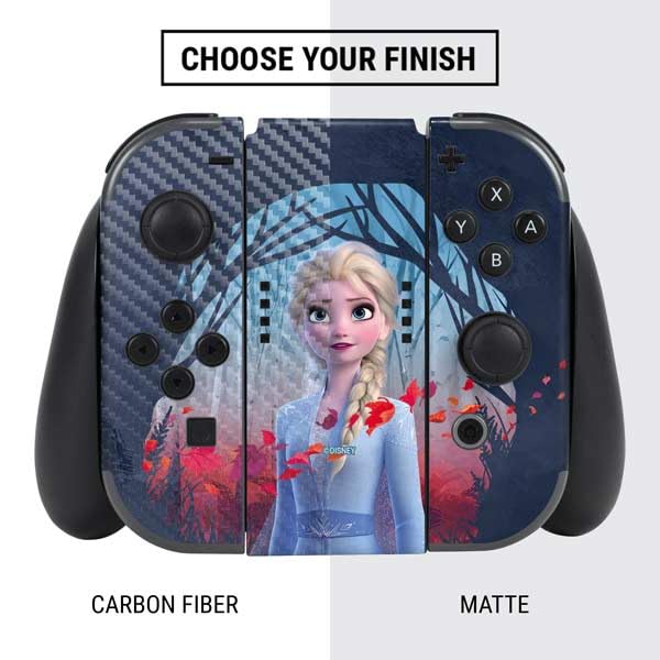 Official Disney Frozen II Elsa Skin Decal for Nintendo Switch Bundle - Custom Protective Vinyl Sticker Cover for Gaming Console - Perfect for Kids, Disney Fans & Gift Giving