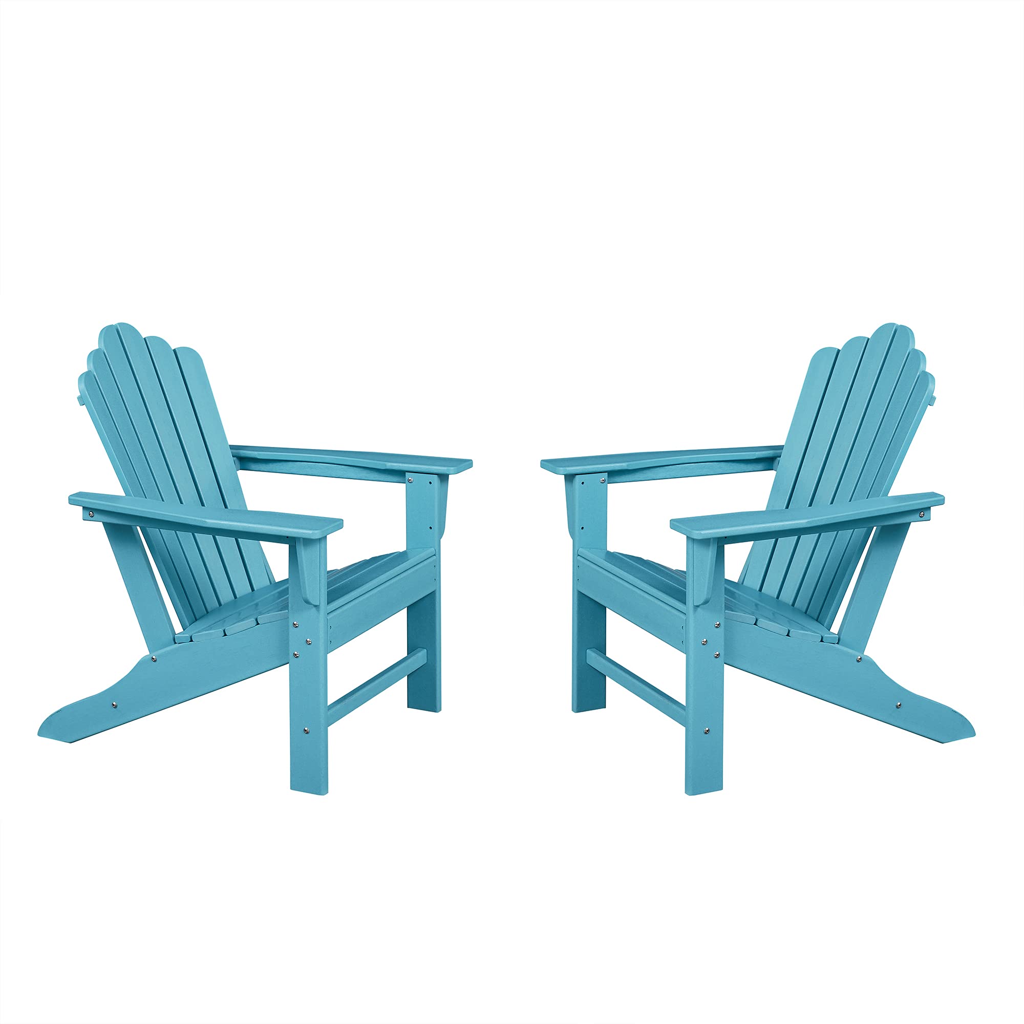 Premium Outdoor Adirondack Chair Set of 2 - Weather-Resistant Patio Furniture for Garden, Porch, Deck & Backyard - Comfortable Blue Accent Chairs for Relaxing, Sunbathing & Outdoor Entertaining