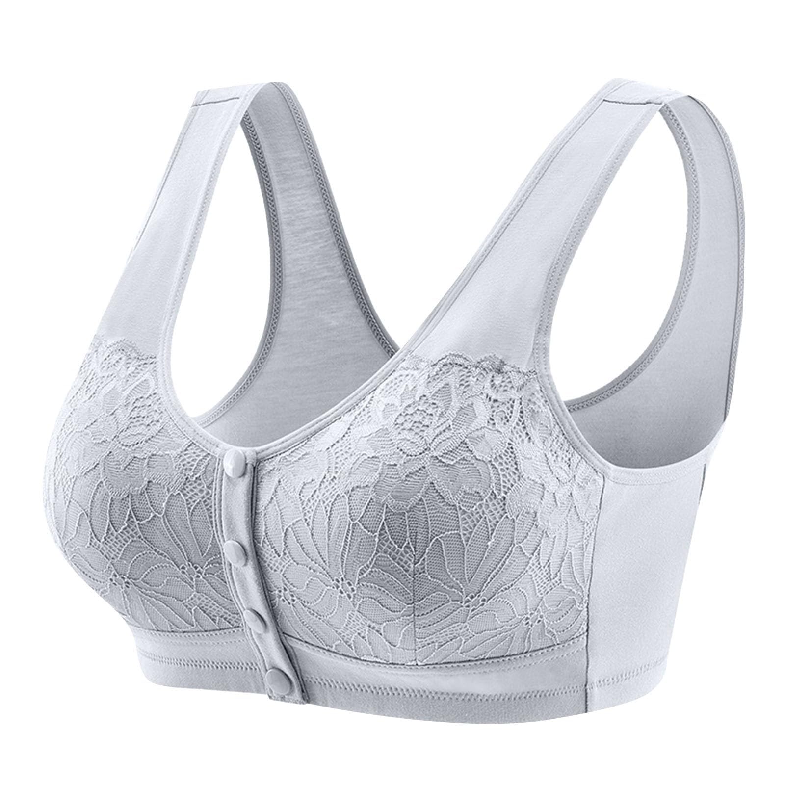 3 Pack Front Closure Wireless Bras for Women - Comfortable Everyday Support, Daisy Print Sports Bra for Seniors & Mature Women | Perfect for Yoga, Gym & Daily Wear