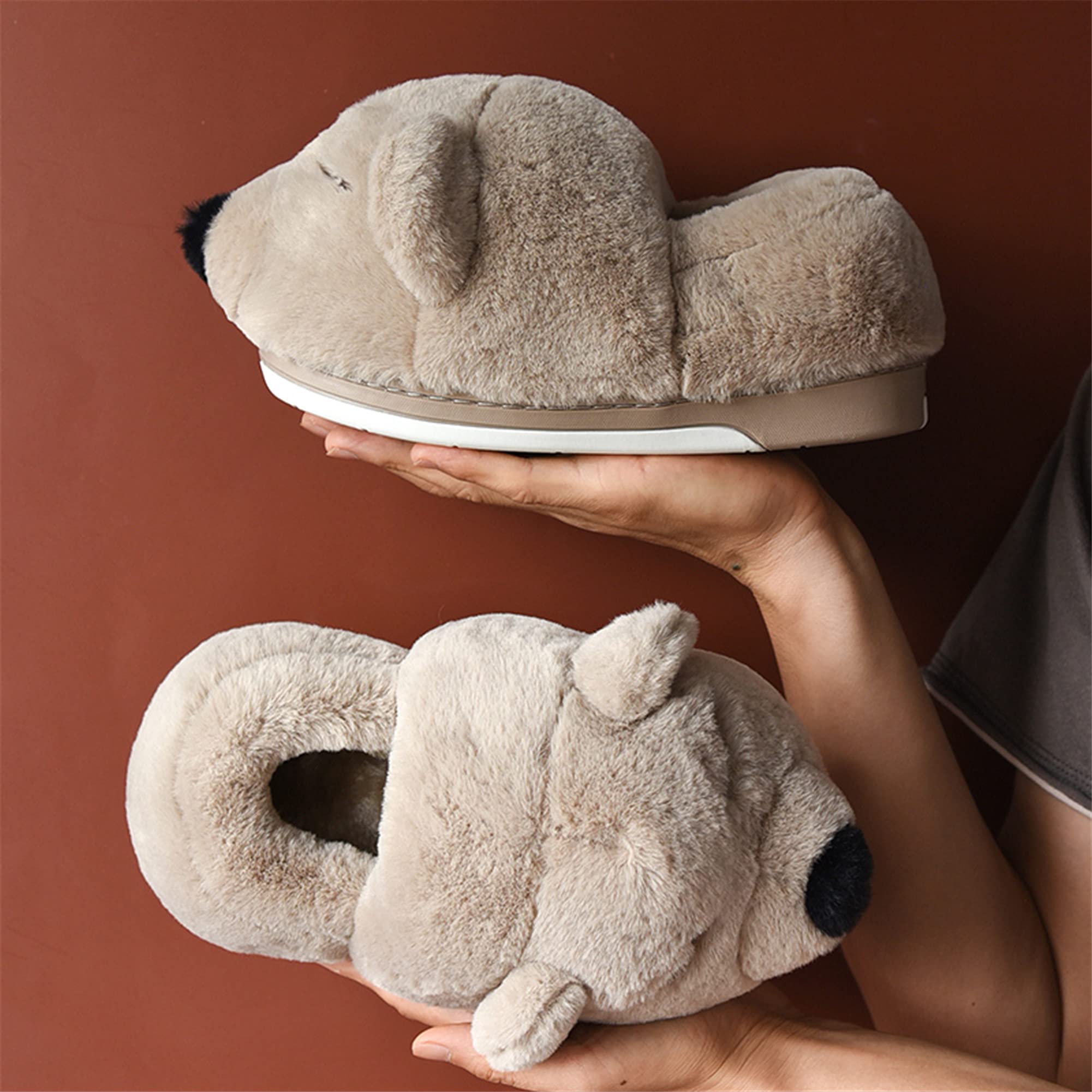 LANFIRE Women's Cute Bear Slippers - Animal Themed Cozy Fuzzy House Shoes, Soft Plush Winter Warm Slippers with Cotton Lining for Indoor Comfort | Perfect for Lounging at Home, Gift Giving & Cold Weather Wear
