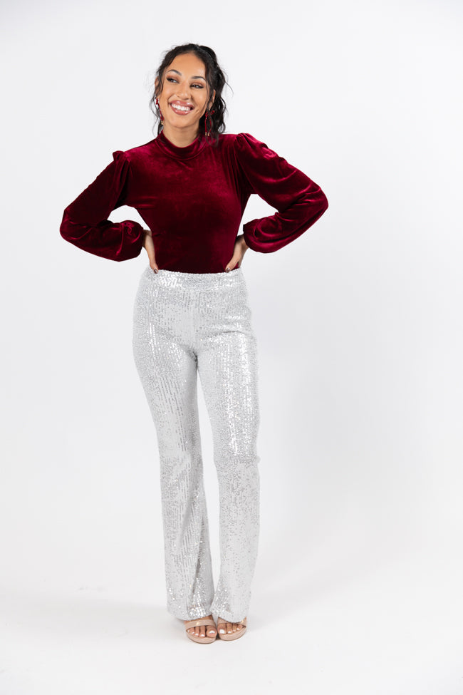 Elegant Open Back Velvet Mock Neck Bodysuit - Women's Stretchy Velvet Bodysuit for Evening Parties & Date Nights - FINAL SALE