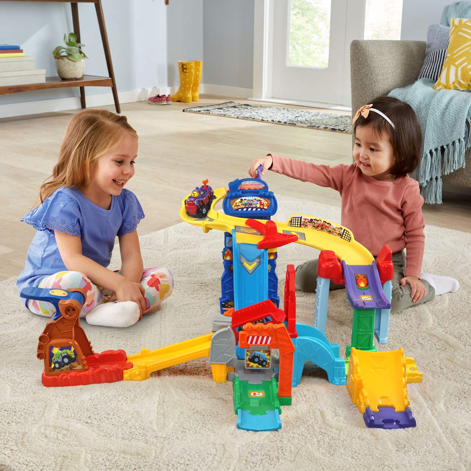 VTech Go! Go! Smart Wheels Supercharged Monster Truck Rally - Interactive Toy Car for Kids Ages 1-5 | STEM Learning Vehicle with Lights & Sounds | Perfect for Birthday Gifts & Indoor Playtime