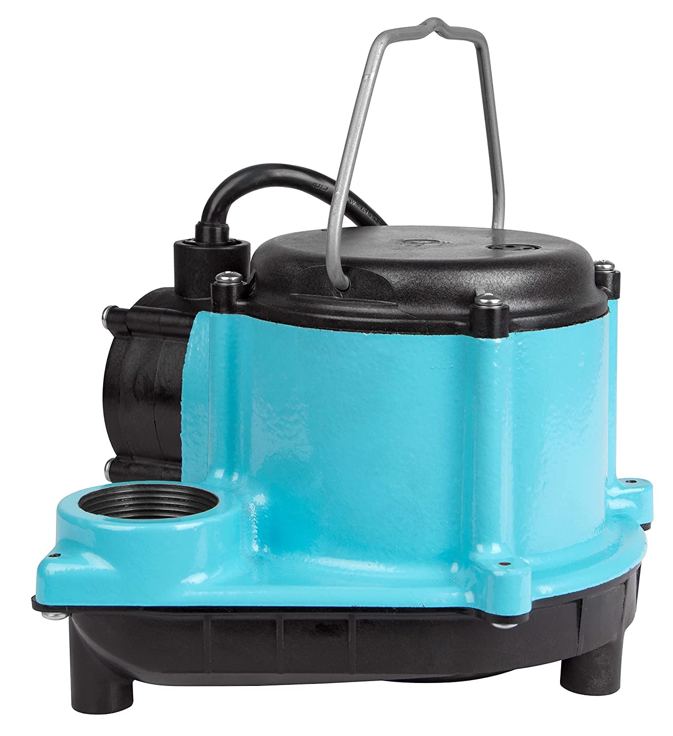 Little Giant 506160 1/3 HP Cast Iron Submersible Sump Pump - 115V, 2760 GPH, Compact Design with Integral Low Level Diaphragm Switch - Ideal for Under Sink, Laundry Tray, Basement & Utility Room Water Removal (Blue)