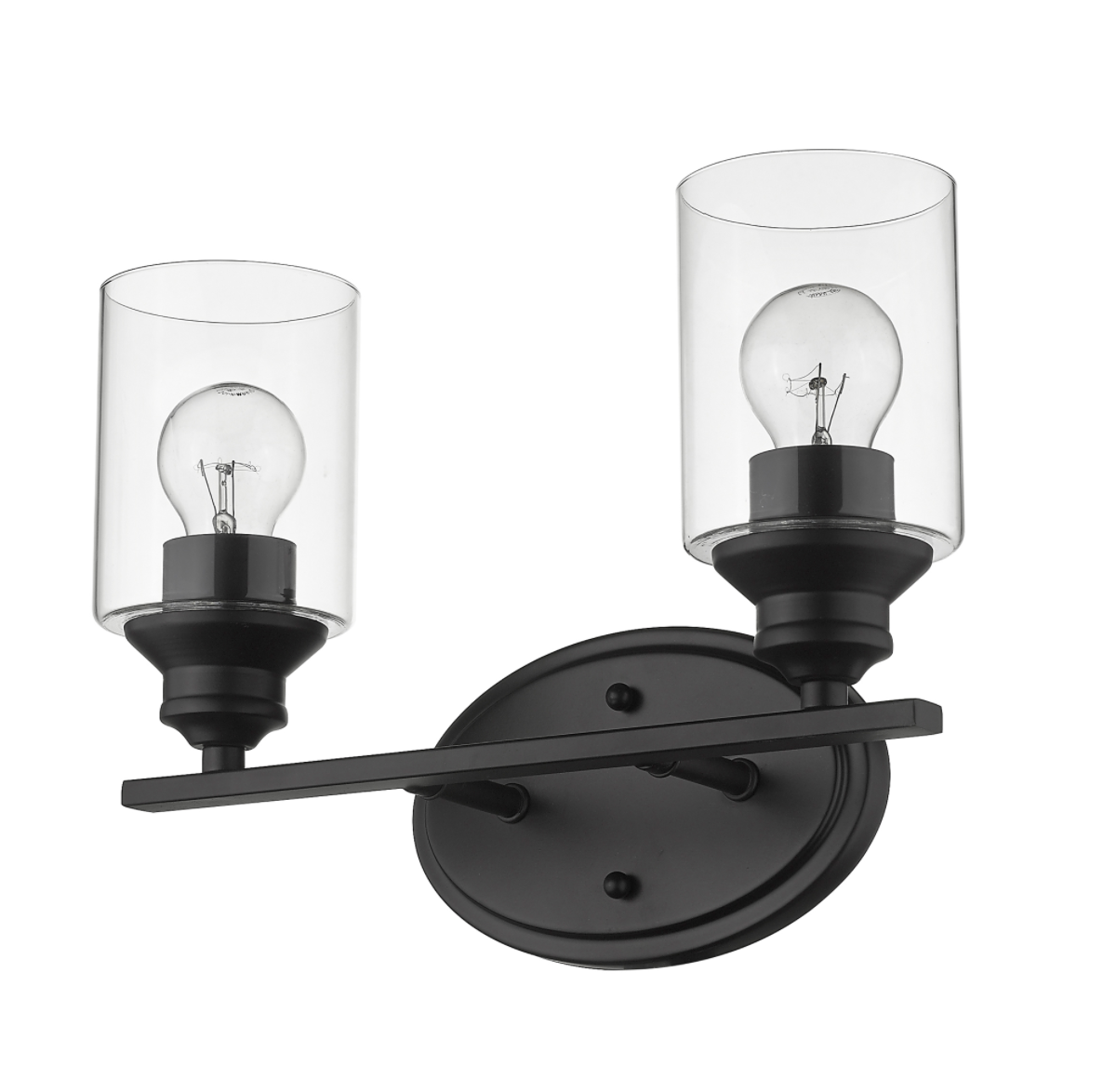 Gio Matte Black Vanity Light - Modern Bathroom Lighting Fixture for Makeup Mirror, Dressing Room & Vanity Area