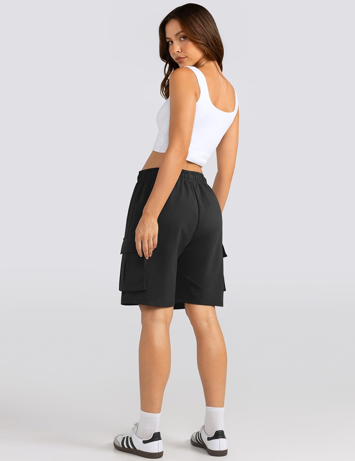 Women's TARSE Bermuda Cargo Sweat Shorts - Summer Casual Gym Workout Shorts with Pockets | Perfect for Outdoor Activities, Running & Yoga