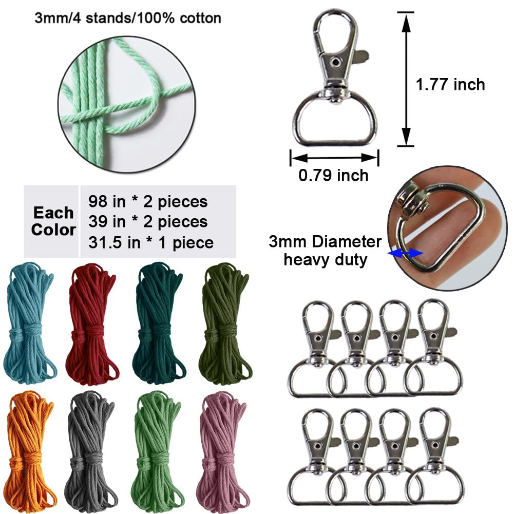 Suo Long Macrame Starter Kit - DIY Macrame Keychain Kit for Beginners | Perfect for Home Decor, Gifts & Craft Projects