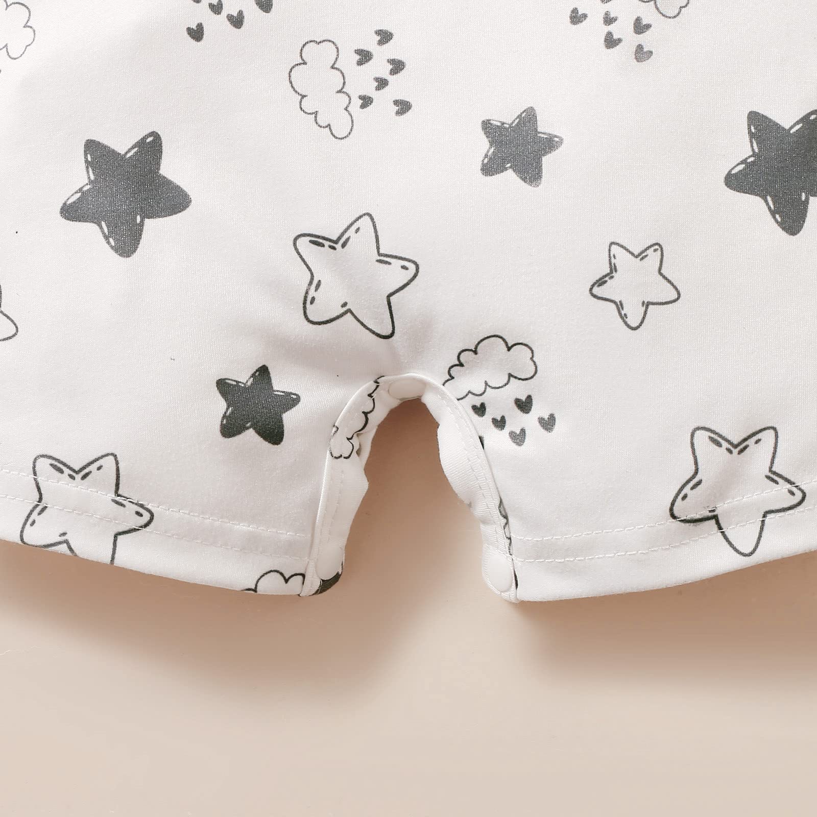 Toddler Girls & Boys Star Print Short Sleeve Romper Jumpsuit Set - Soft Cotton Baby Outfit for Playtime, Daycare & Family Photos