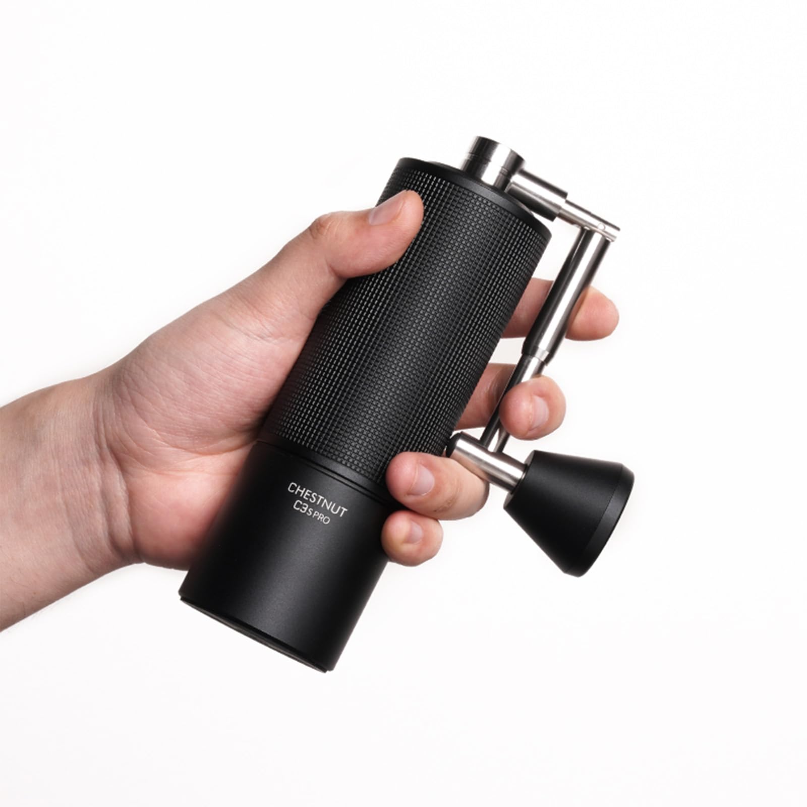 TIMEMORE C3S PRO Manual Coffee Grinder - 20g Capacity, Adjustable Burr Setting, Double Bearing System - Portable for Travel, Camping & Home Use - Perfect for Espresso, French Press & Pour Over Brewing - Black Chestnut Design