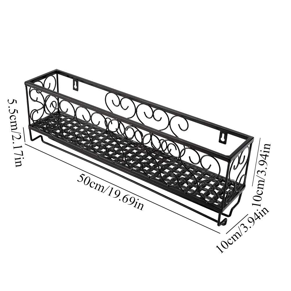 Wall Mounted Wine Rack with 6 Cork Wine Charms - 6 Bottle & Glass Holder for Kitchen, Bar, Dining Room - Space Saving Home Storage Solution for Champagne, Wine & Cocktail Glasses