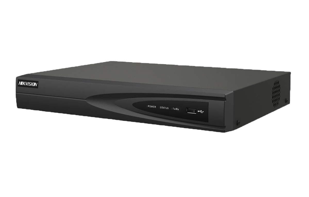 HIK 8CH 4K NVR DS-7608NI-Q1/8P 8 Channel PoE 8MP 4K Network Video Recorder with Built-in PoE Ports - H.265+ 1xSATA - Compatible with Hikvision IP Cameras & Hik-Connect App (HDD Not Included) - Ideal for Home Security & Business Surveillance Systems