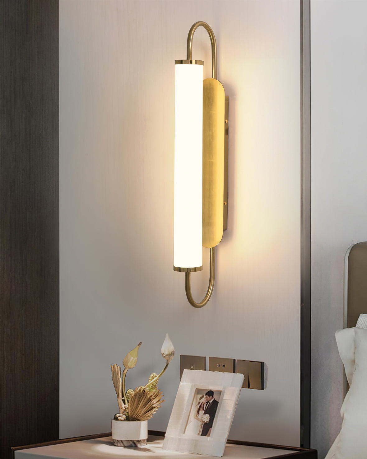 Modern Cylindrical Acrylic Wall Lamp - Sleek LED Night Light for Bedroom, Living Room & Hallway - Dimmable Ambient Lighting for Home Decor