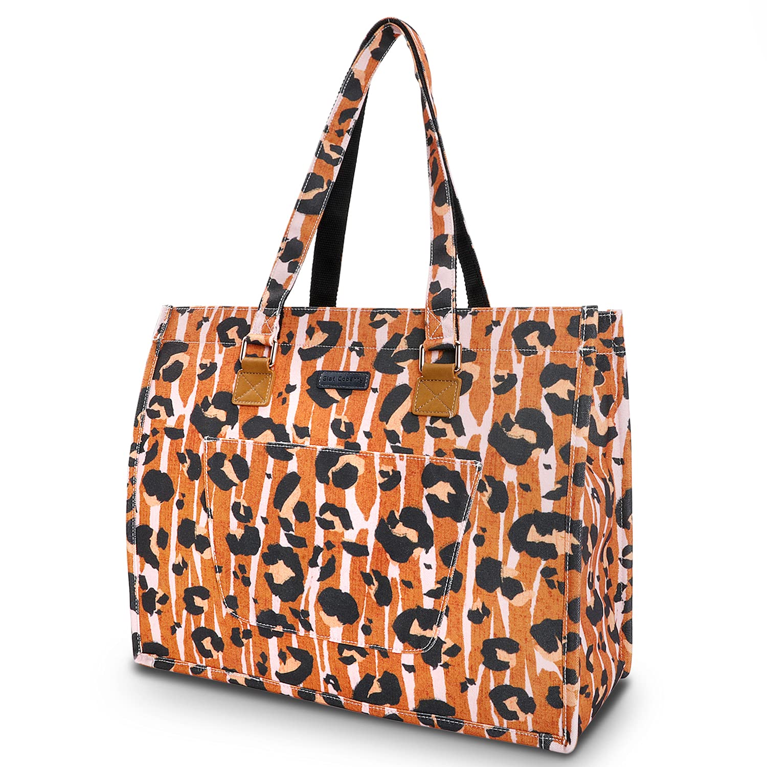 Stylish Floral Canvas Laptop Tote Bag for Women - 15.6 Inch Large Laptop Purse with Spacious Compartment for Work, Office, School & Business Travel | Perfect for Professionals, Students & Commuters