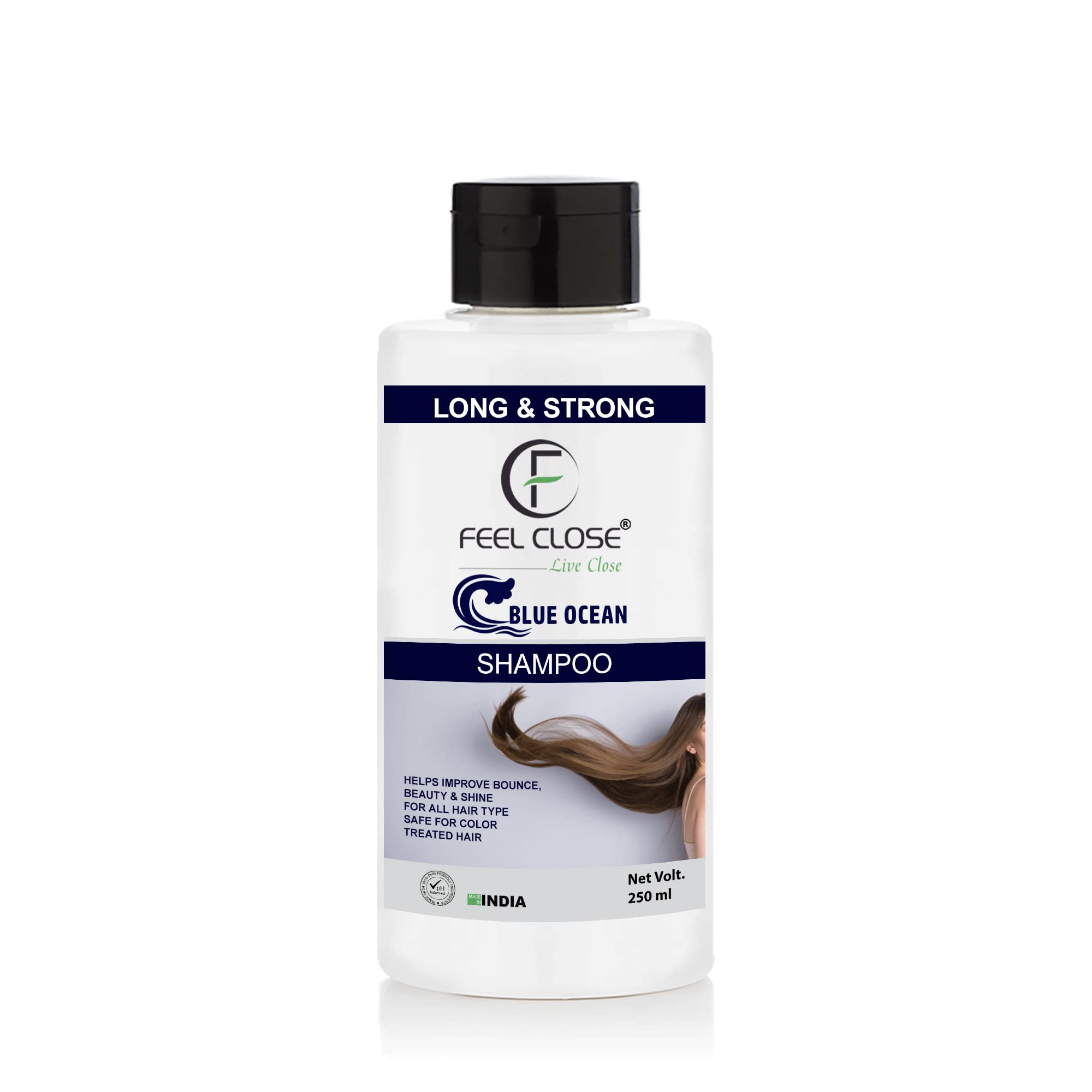 FEEL SILK Shampoo 250ml - Natural Hair Growth Shampoo with Ocean Minerals, Neem & Bhringraj Extracts | Paraben-Free Formula for Longer, Stronger, Shinier Hair | Daily Hair Care for Women & Men | Perfect for Dry, Damaged Hair Repair