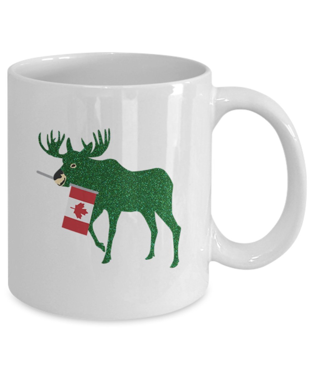 Festive Christmas Reindeer Coffee Mug - 11oz Ceramic Cup with Moose Design - Perfect Holiday Gift for Coffee Lovers & Office Use