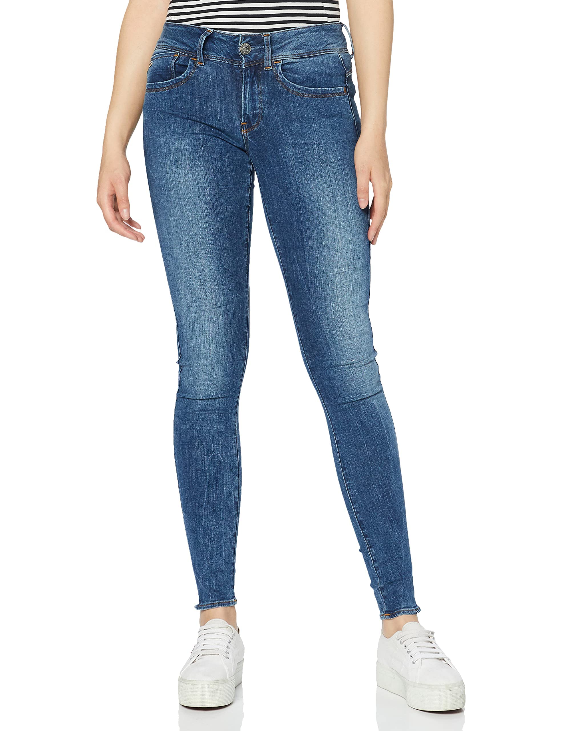G-Star Raw Women's Lynn D Mid Rise Super Skinny Fit Jeans - Stretch Denim Pants for Women | Perfect for Casual Wear, Night Out & Everyday Fashion