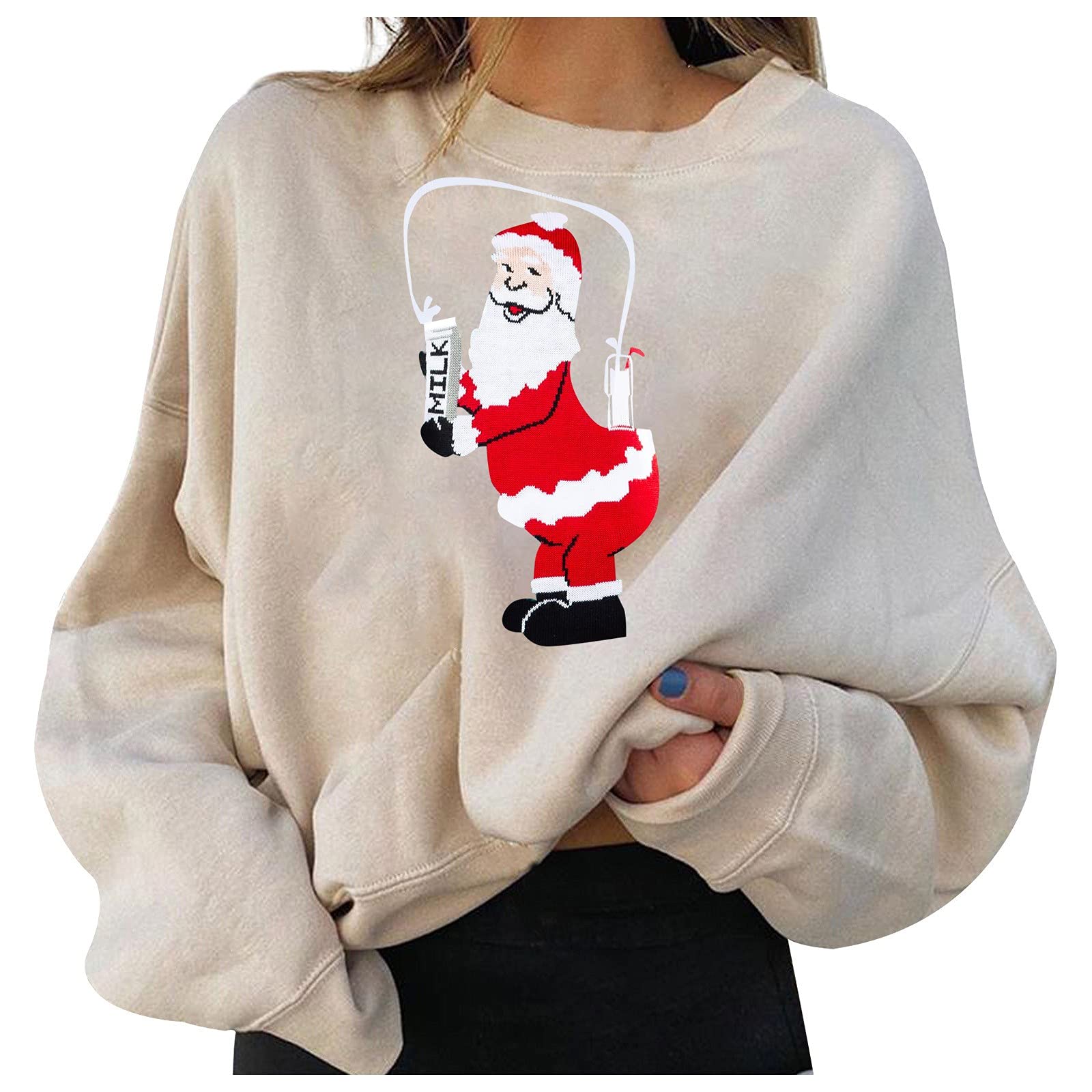 Cozy Women's Ugly Christmas Hoodies - Soft Pullover Sweatshirt with Long Sleeves & Funny Holiday Print - Perfect for Xmas Parties & Festive Family Gatherings