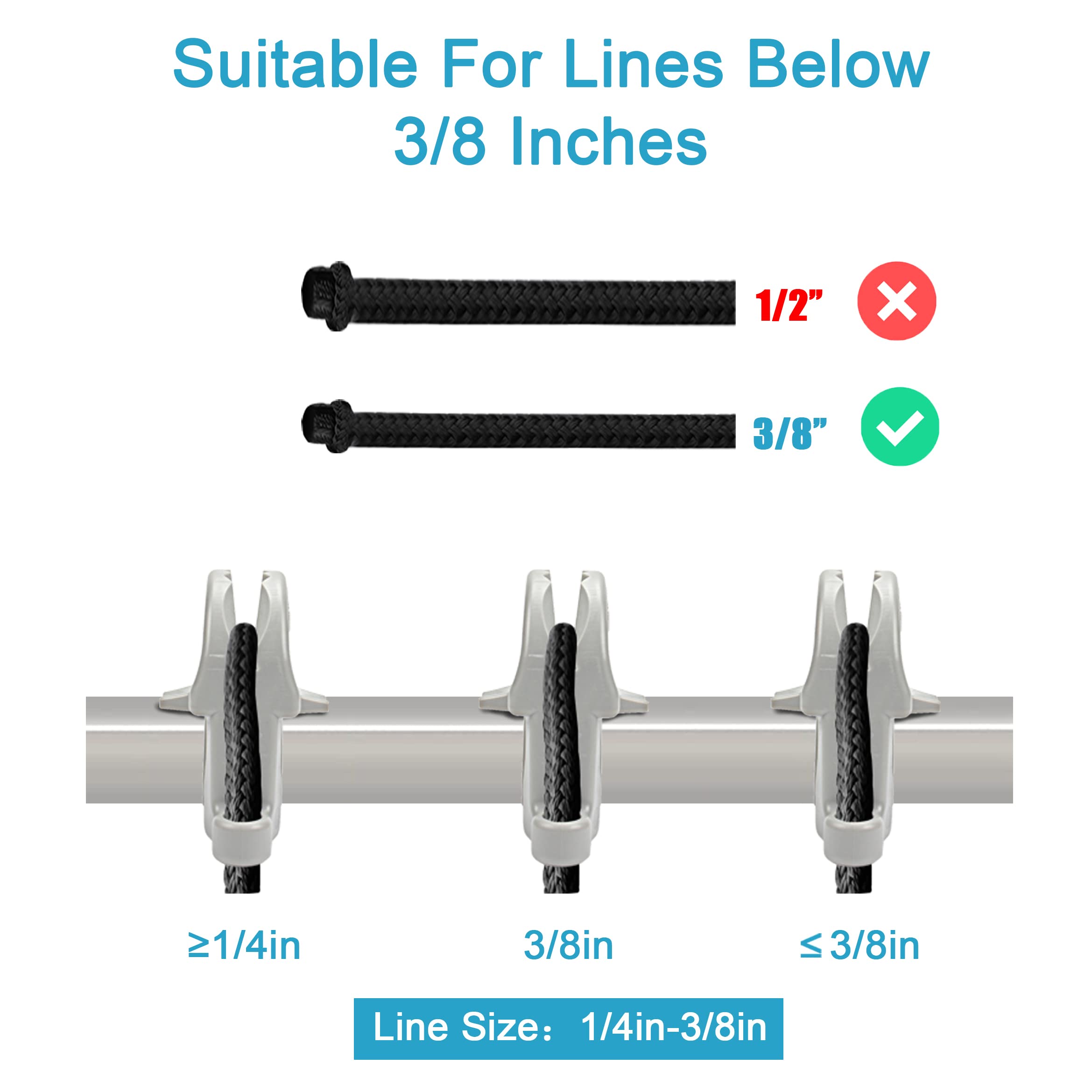 Adjustable Pontoon Boat Fender Clips - 2 Pack, Square Rail Fender Cleats for Pontoon Bumpers, Heavy Duty Boat Accessories for Secure Mooring - Perfect for Dock Protection and Watercraft Safety