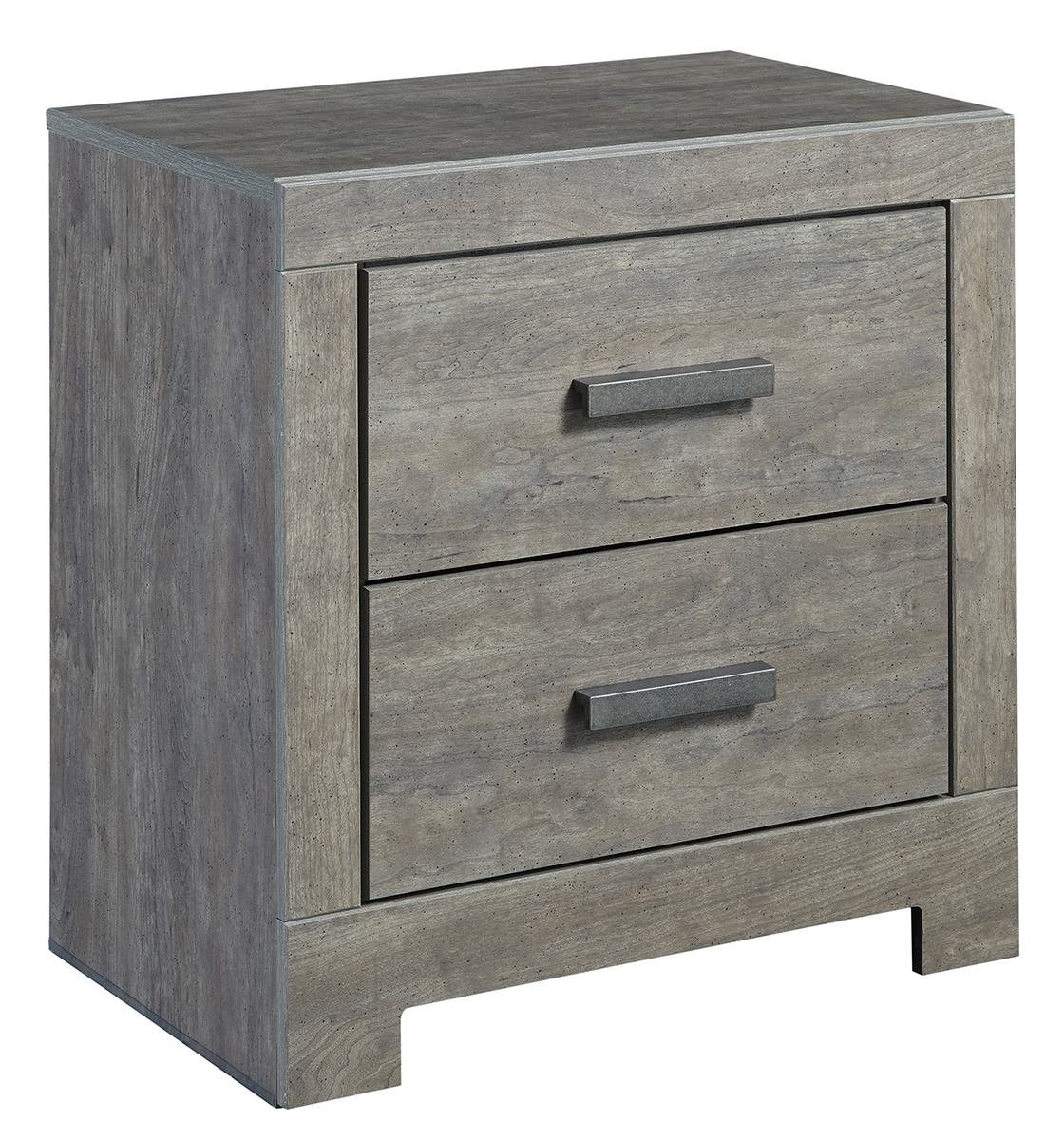Signature Design by Ashley Culverbach Modern 2-Drawer Nightstand with USB Charging Ports - Weathered Gray Finish - Perfect for Bedroom, Guest Room, or Office