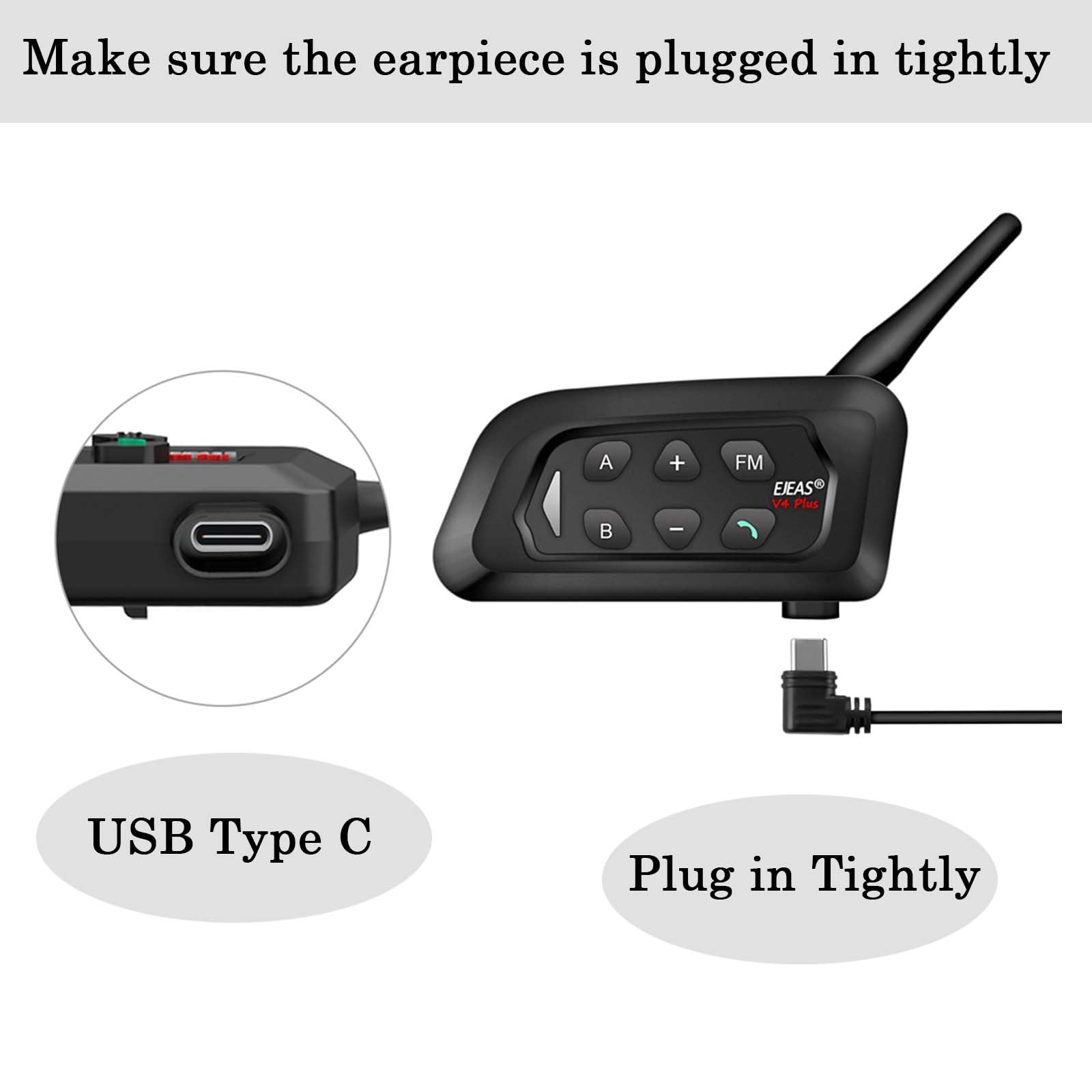 V4C Plus Referee Headsets with Right Earpiece - USB C Referee Communication System for Volleyball, Football, Soccer & Handball Officials - Durable Coach Crew Headset for Sports Games and Tournaments