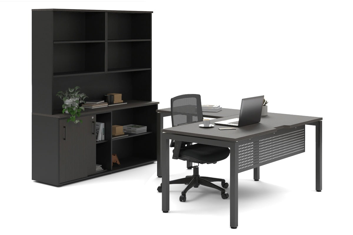 Quadro Square Legs L-Shaped Executive Office Desk with Black Legs [1800L x 1700W] - Perfect for Modern Workspaces, Home Offices & Conference Rooms