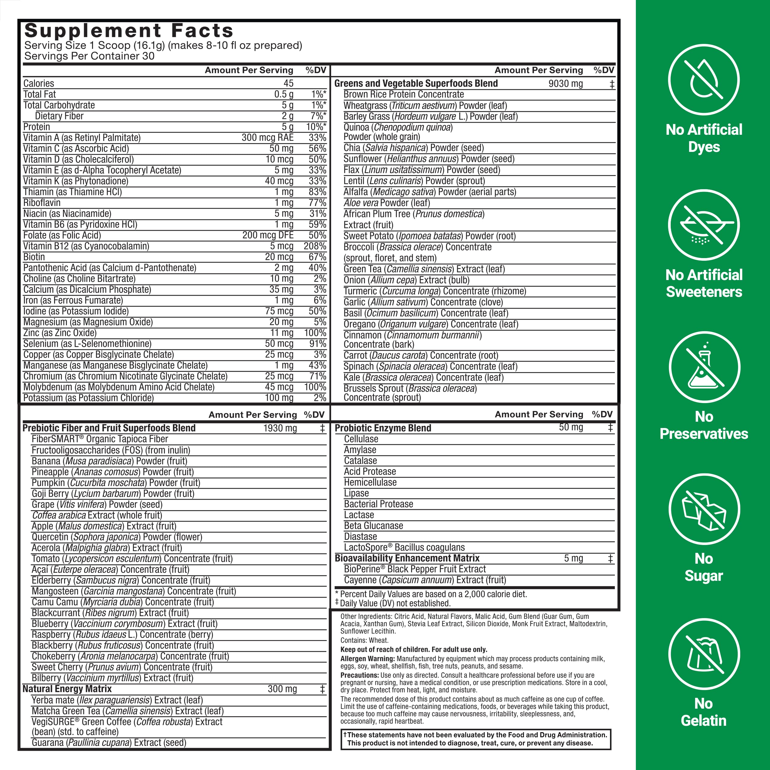 Force Factor Smarter Greens Superfoods & Energy Powder - Boost Energy, Improve Digestion & Gut Health | Supports Bloating Relief with Digestive Enzymes, Probiotics & Prebiotics | Lemon Lime Flavor, 90 Servings | Perfect for Post-Workout Recovery & Daily Wellness
