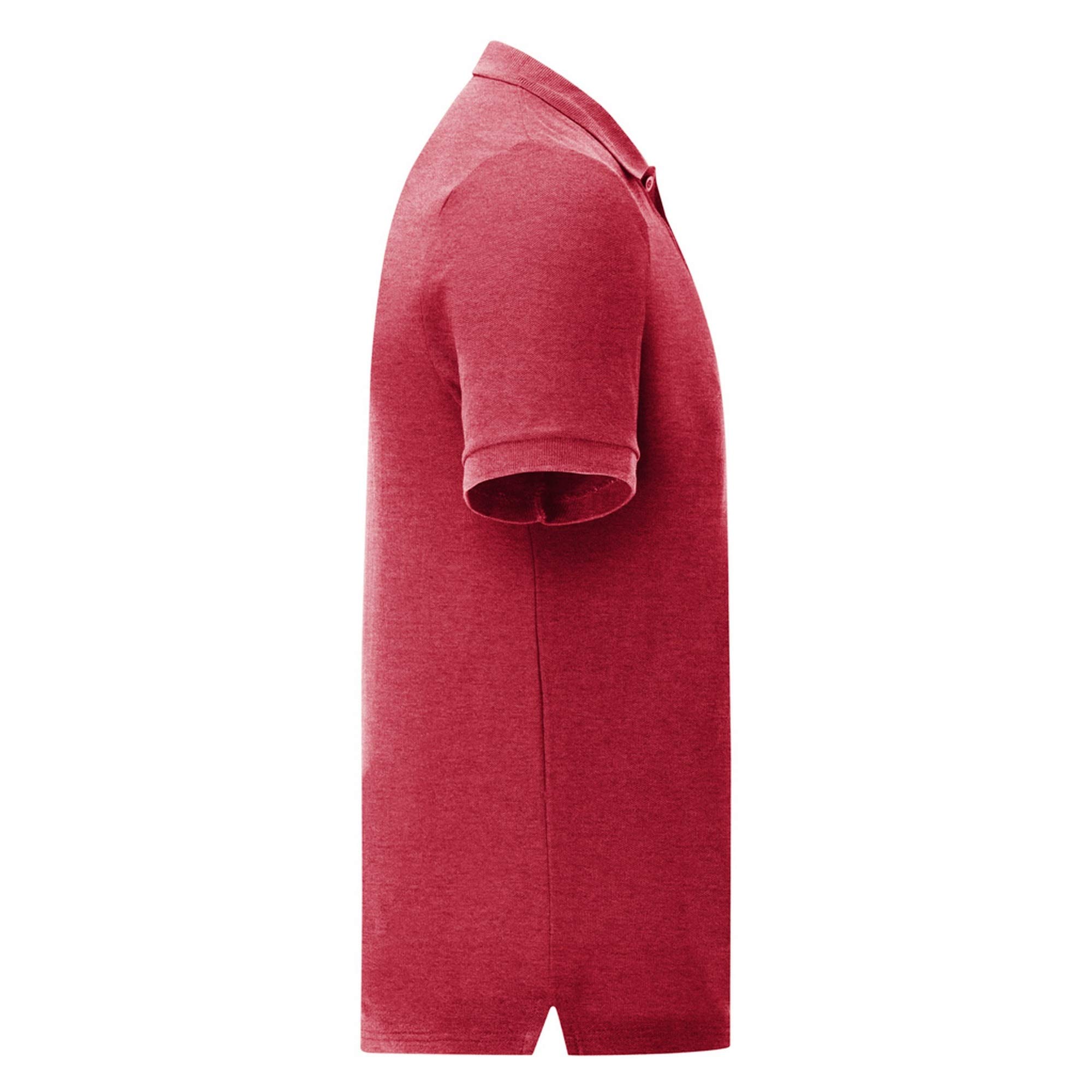Fruit of the Loom Men's Classic Pique Polo Shirt - Heather Red, Size S | Comfortable Casual Wear for Golf, Office & Everyday Outfits