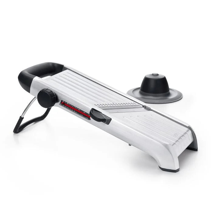 Premium Stainless Steel Mandoline Slicer - Full Size Professional Vegetable Cutter with 5 Blades for Potato, Carrot & Onion | Perfect for Kitchen, Restaurant & Meal Prep
