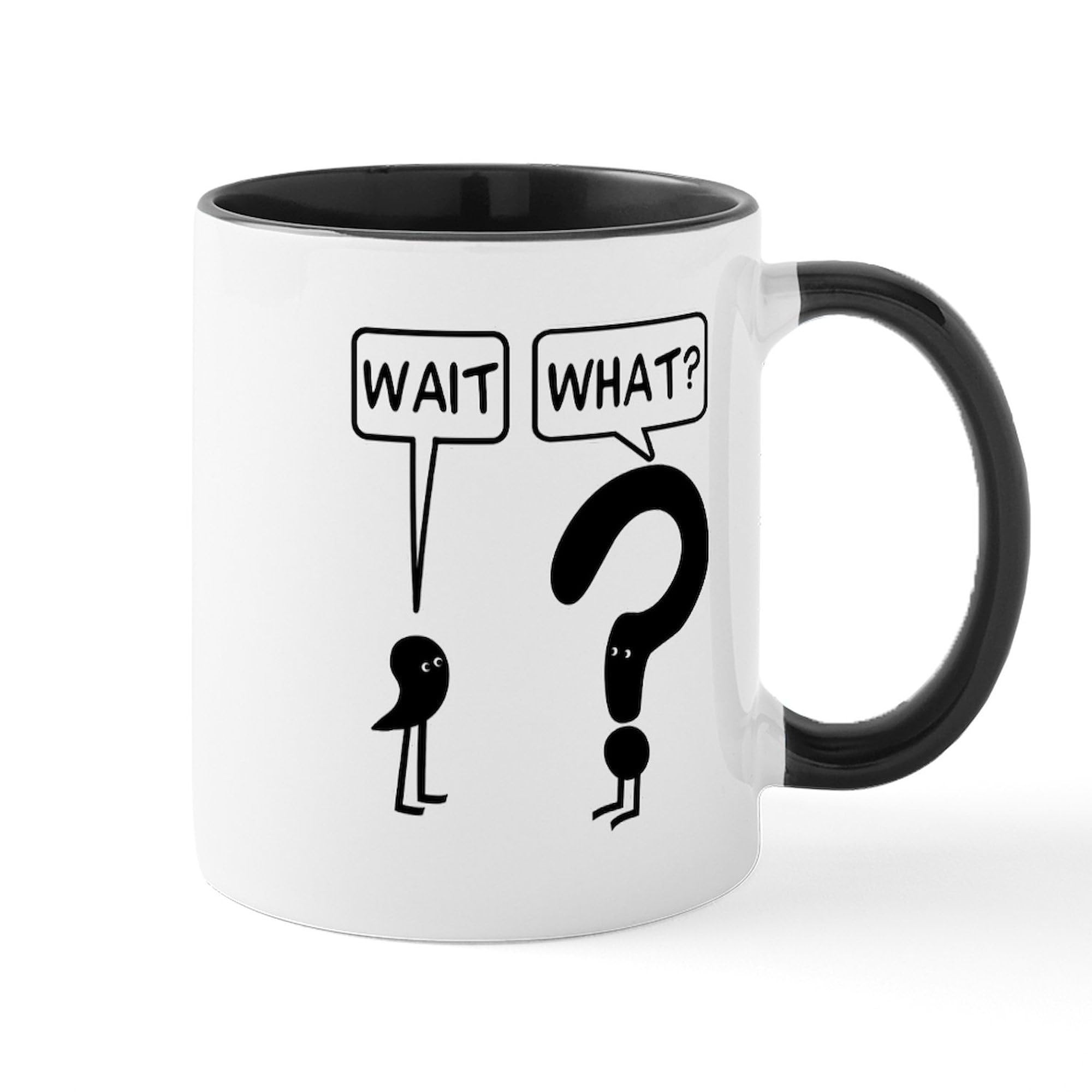 Wait, What? 11 oz (325 ml) Ceramic Coffee Mug - Funny Novelty Gift for Office, Home & Coffee Lovers - Perfect for Tea, Hot Chocolate & Morning Brews