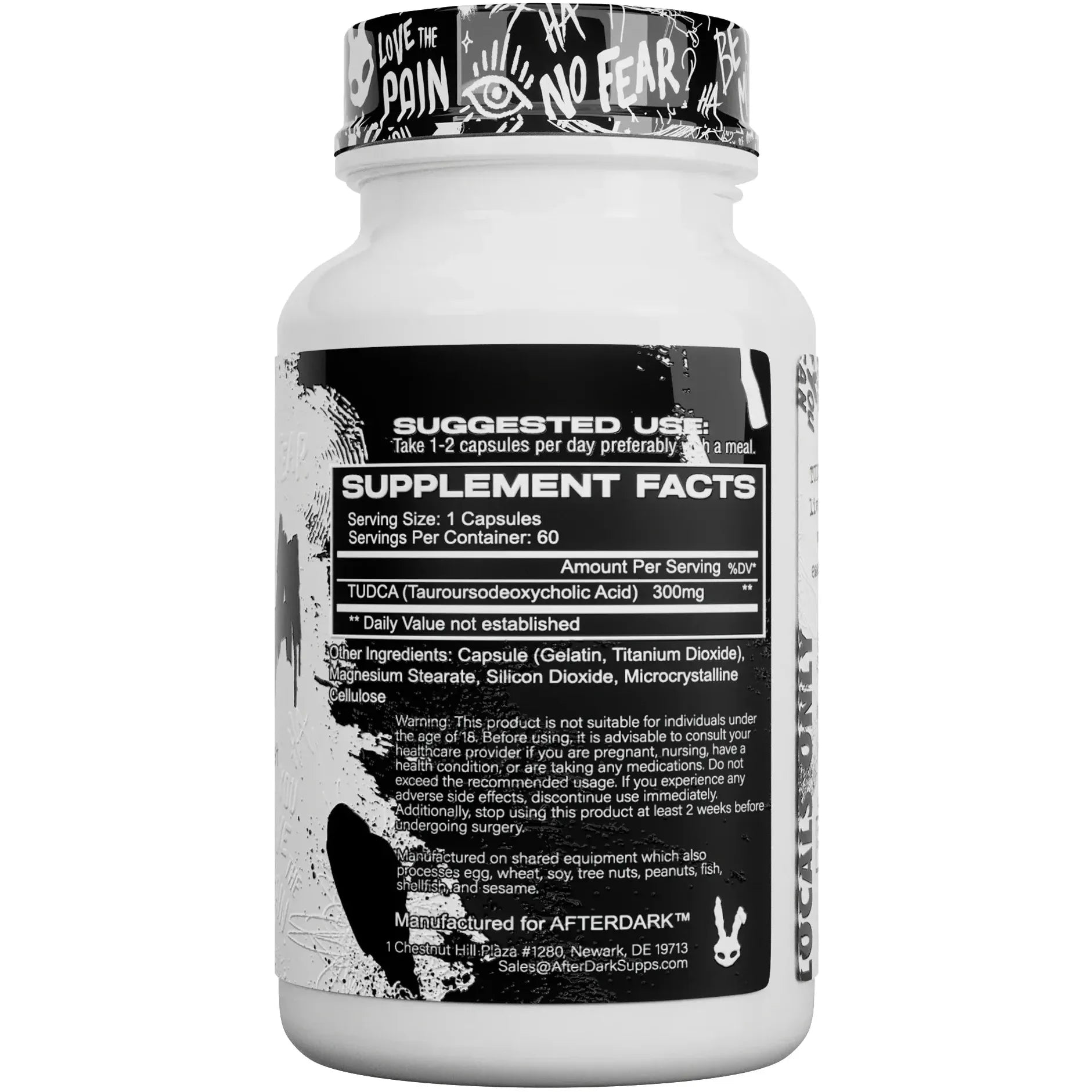 Afterdark TUDCA Liver Support Supplement - 500mg Capsules for Detox & Digestive Health - Ideal for Liver Cleanse, Hangover Relief & Gut Wellness