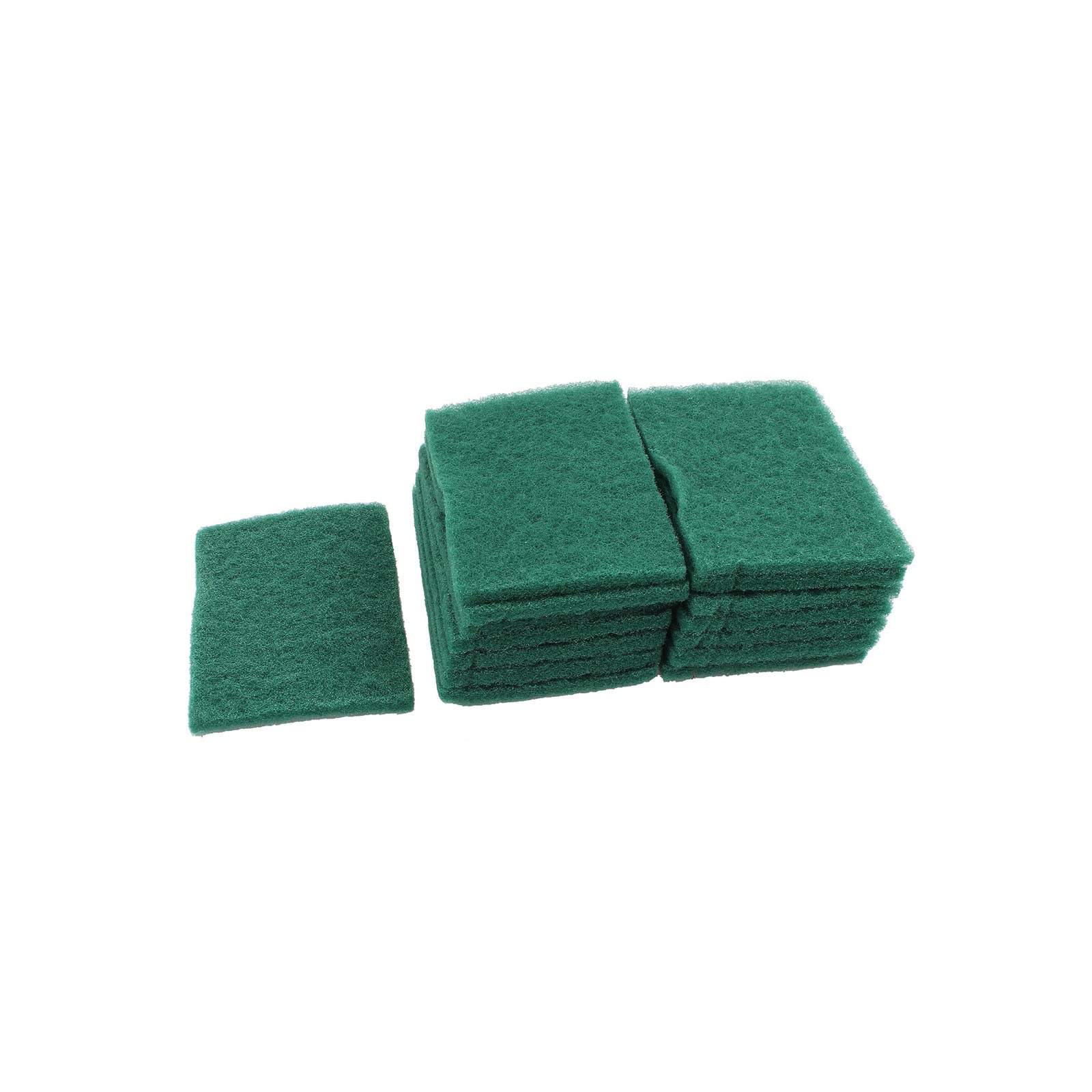 Non-Scratch Scouring Pads 15-Pack - Heavy Duty Kitchen Sponges for Dish Washing, Pot Scrubbing & Stainless Steel Cleaning - Green Scrub Pads for Sinks, Cookware & Tough Stains