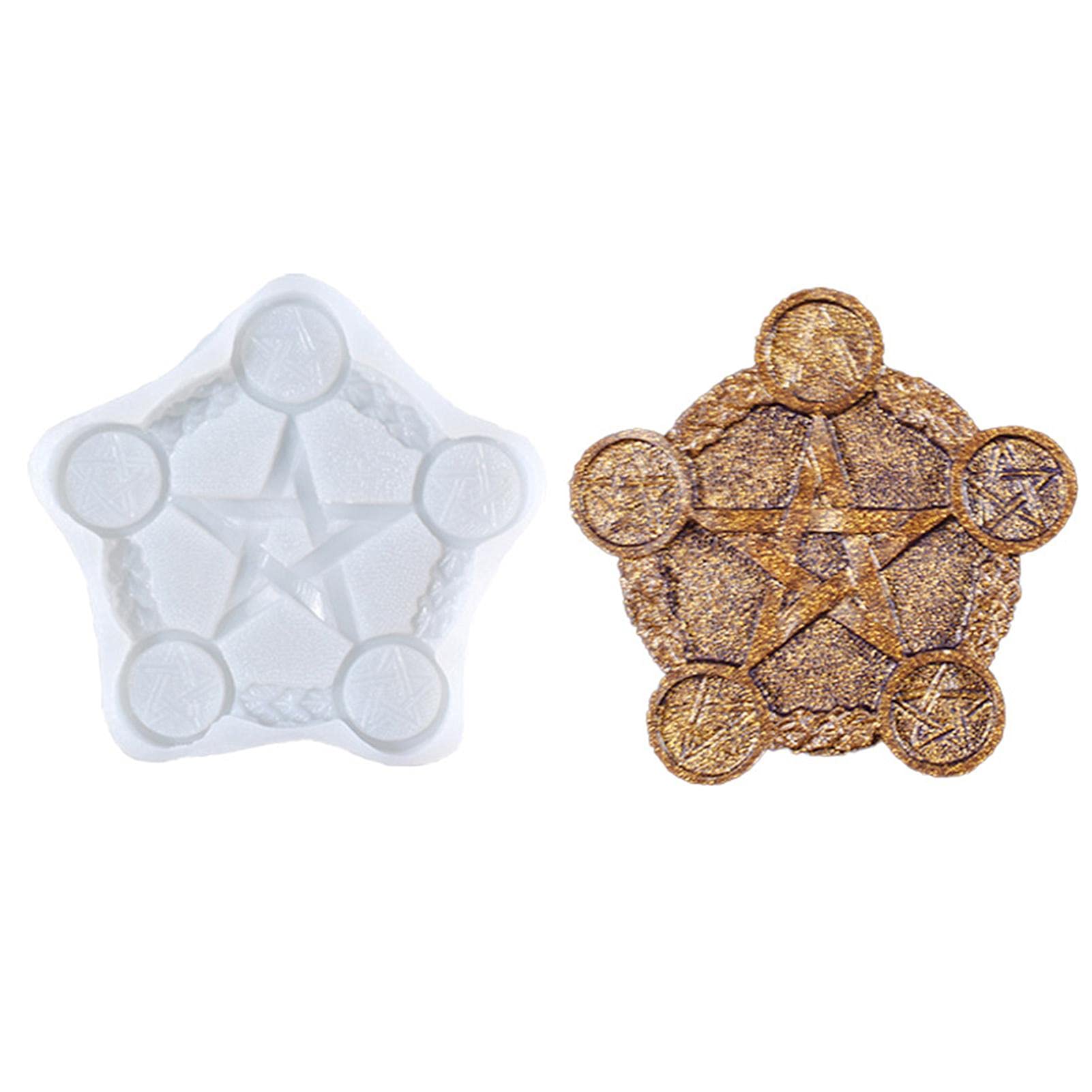 Pentagram Silicone Candle Holder Mold - DIY Handmade Altar Supplies for Epoxy Resin, Tarot & Magic Rituals | Perfect for Witchcraft, Wiccan Altars & Spiritual Decorations