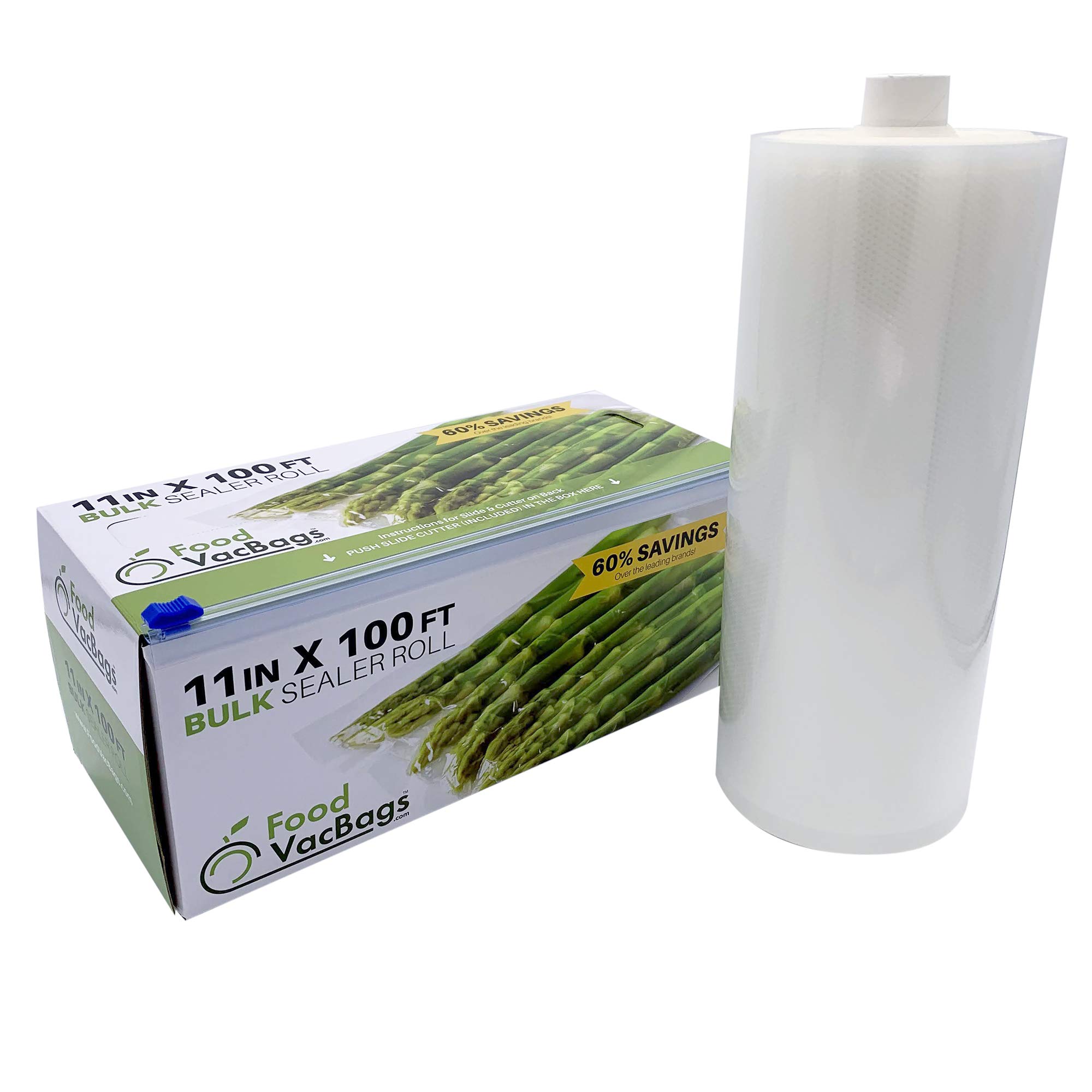 100-Feet Food Saver Compatible Vacuum Sealer Bag Roll - Commercial Grade Thickness, BPA & Phthalate Free, Sous Vide & Food Storage Bags (11