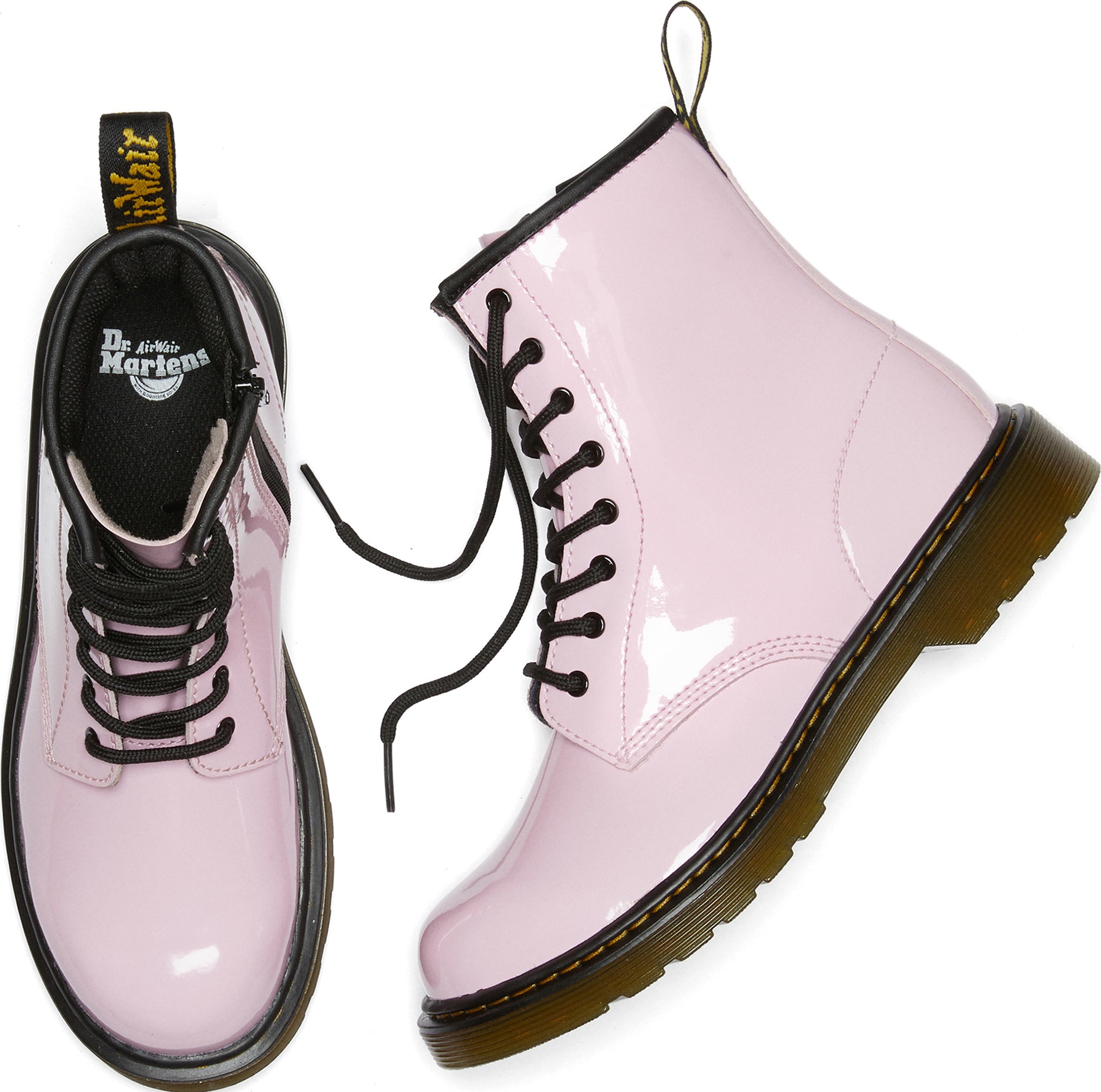 Dr. Martens 1460 Patent Leather Lace Up Boots for Big Kids - Unisex Shiny Black School Shoes for Boys & Girls - Perfect for School, Casual Wear & Outdoor Activities