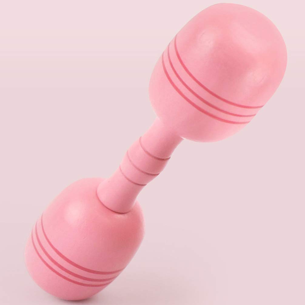 Garneck 1 Pair 300g Pink Wooden Dumbbell Set - Kids Exercise Hand Weights, Home Gym Equipment & Fitness Training Toys for Children - Perfect for Indoor Workouts, Playroom Activities & Beginner Strength Training