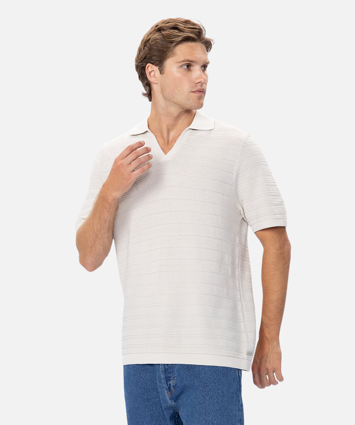 Lorenzo Polo Shirt for Men - Premium Stone Color Casual Button Down Shirt | Office Wear, Business Casual & Weekend Outfits