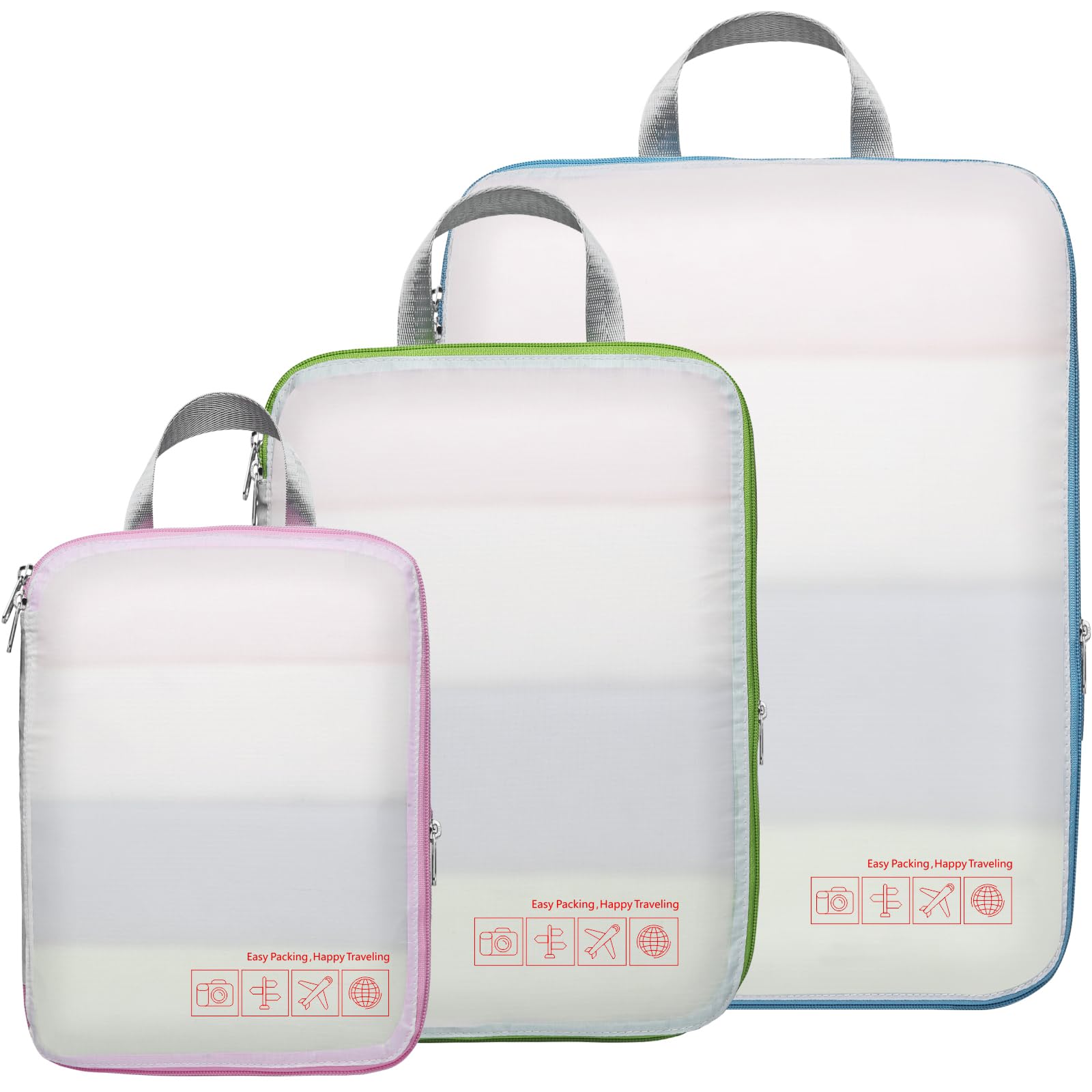 Cambond Travel Compression Packing Cubes - 4-Piece Set for Women, Luggage Organizers & Carry-On Suitcases | Space-Saving Travel Essentials for Business Trips & Vacations