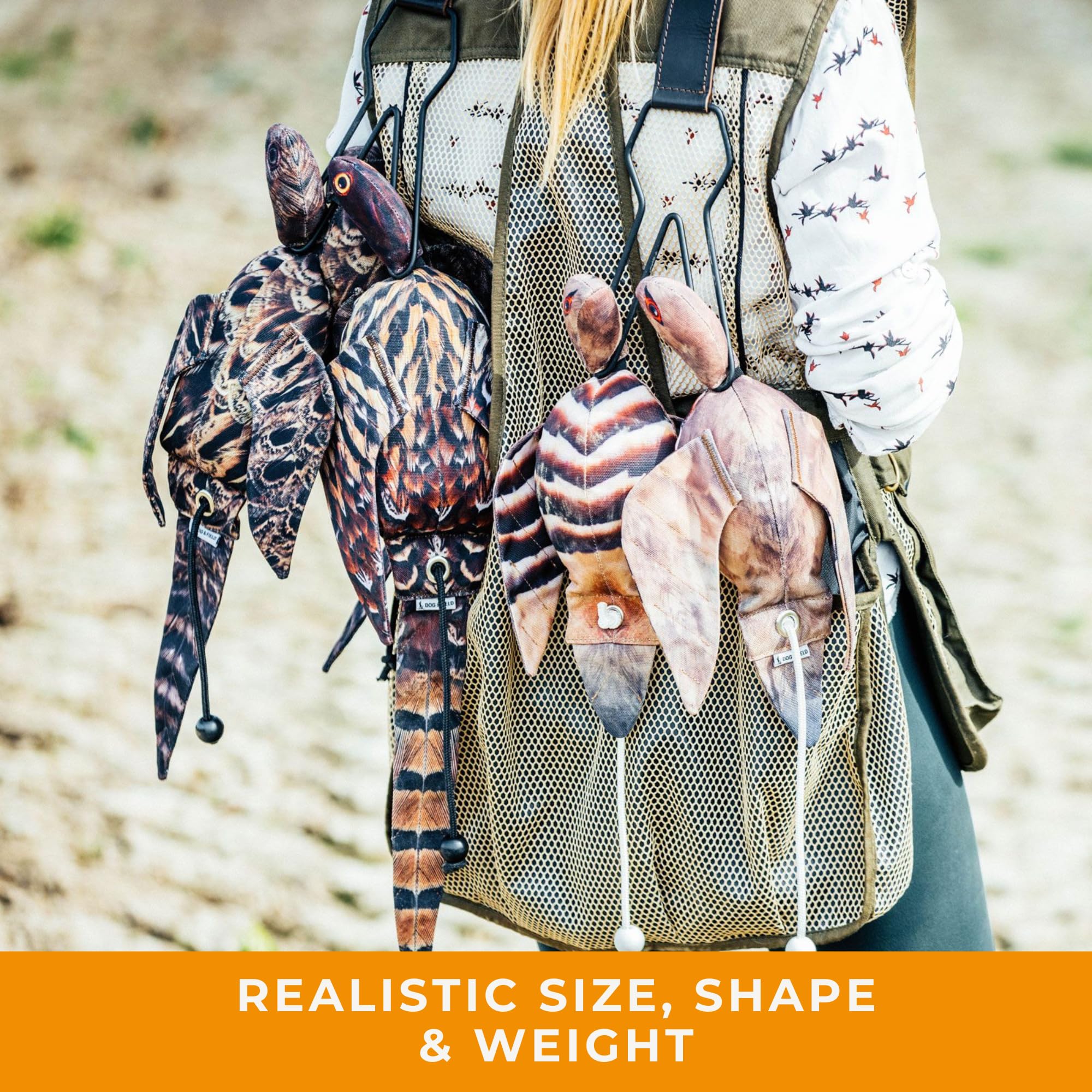 Realistic Game Bird Dog Training Dummy - HD Feather Print Canvas Hunting Dummy for Gundog & Puppy Training - Durable Hunting Equipment for Field & Backyard Practice