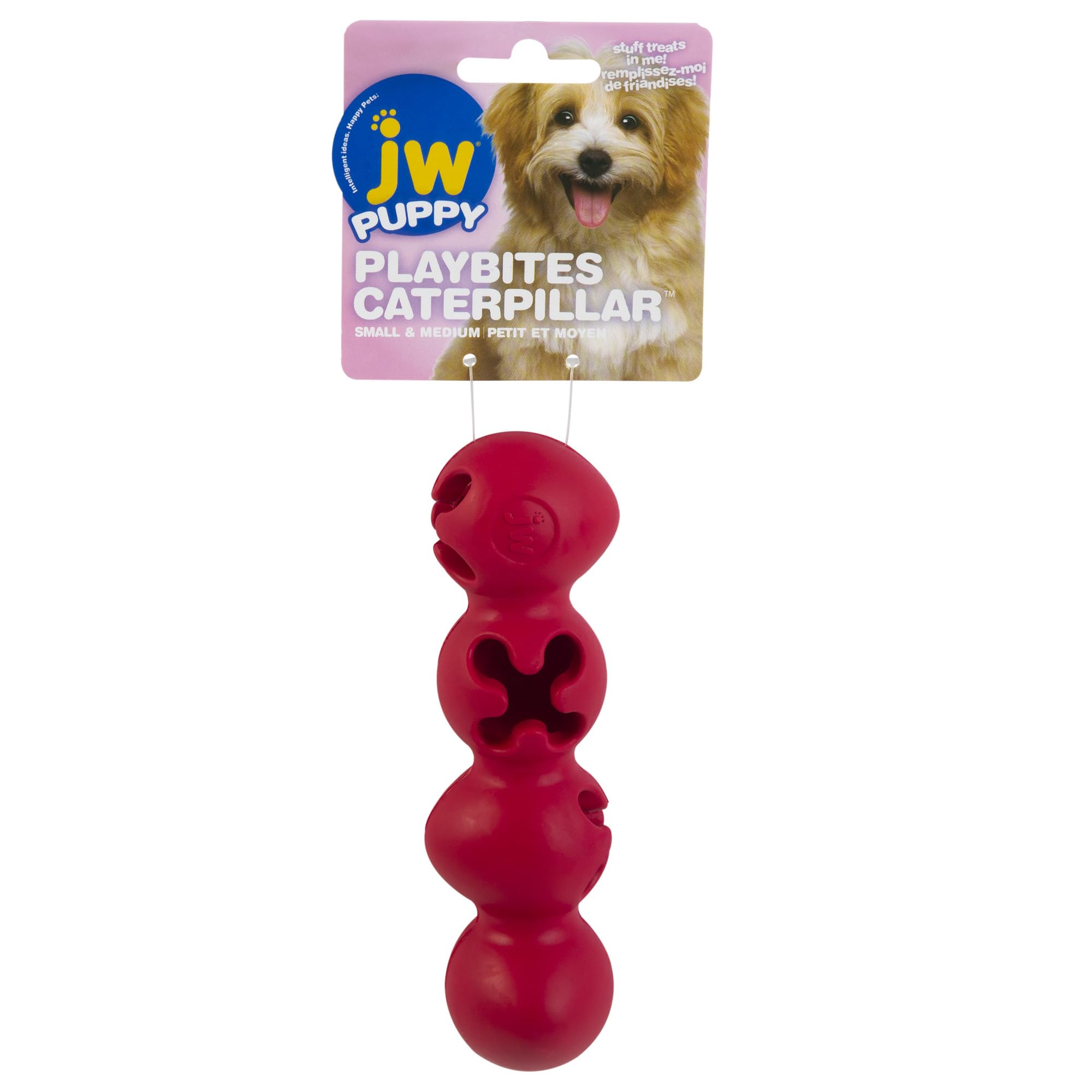 JW Playbites Caterpillar Treat Dispenser Toy - Interactive Dog Puzzle Feeder for Mental Stimulation & Slow Eating - Perfect for Small to Medium Dogs During Training, Playtime or Mealtime