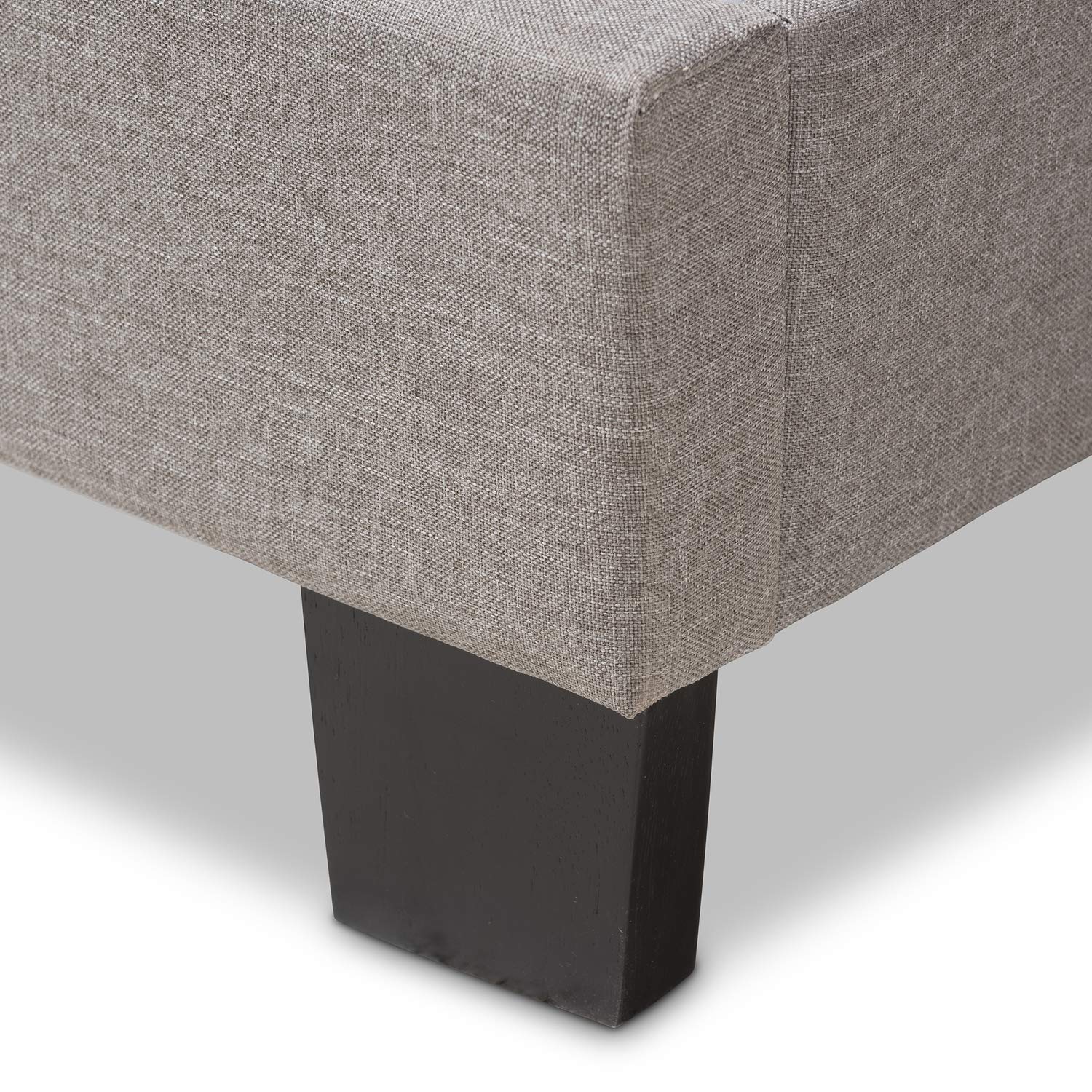 Baxton Studio Hampton Modern Light Grey Fabric Upholstered Full Size Bed Frame - Contemporary Bedroom Furniture for Small Spaces & Guest Rooms