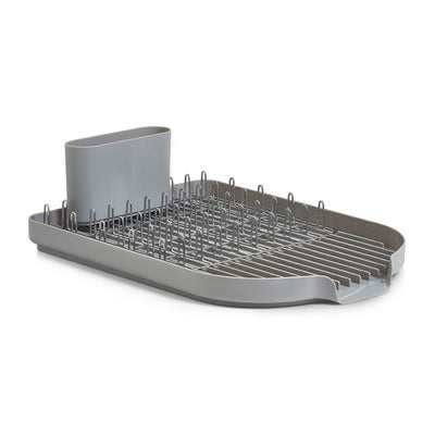Stainless Steel & Plastic Dish Drainer Rack - Space Saving Kitchen Countertop Organizer for Drying Dishes, Cups & Utensils - Perfect for Small Apartments & RVs