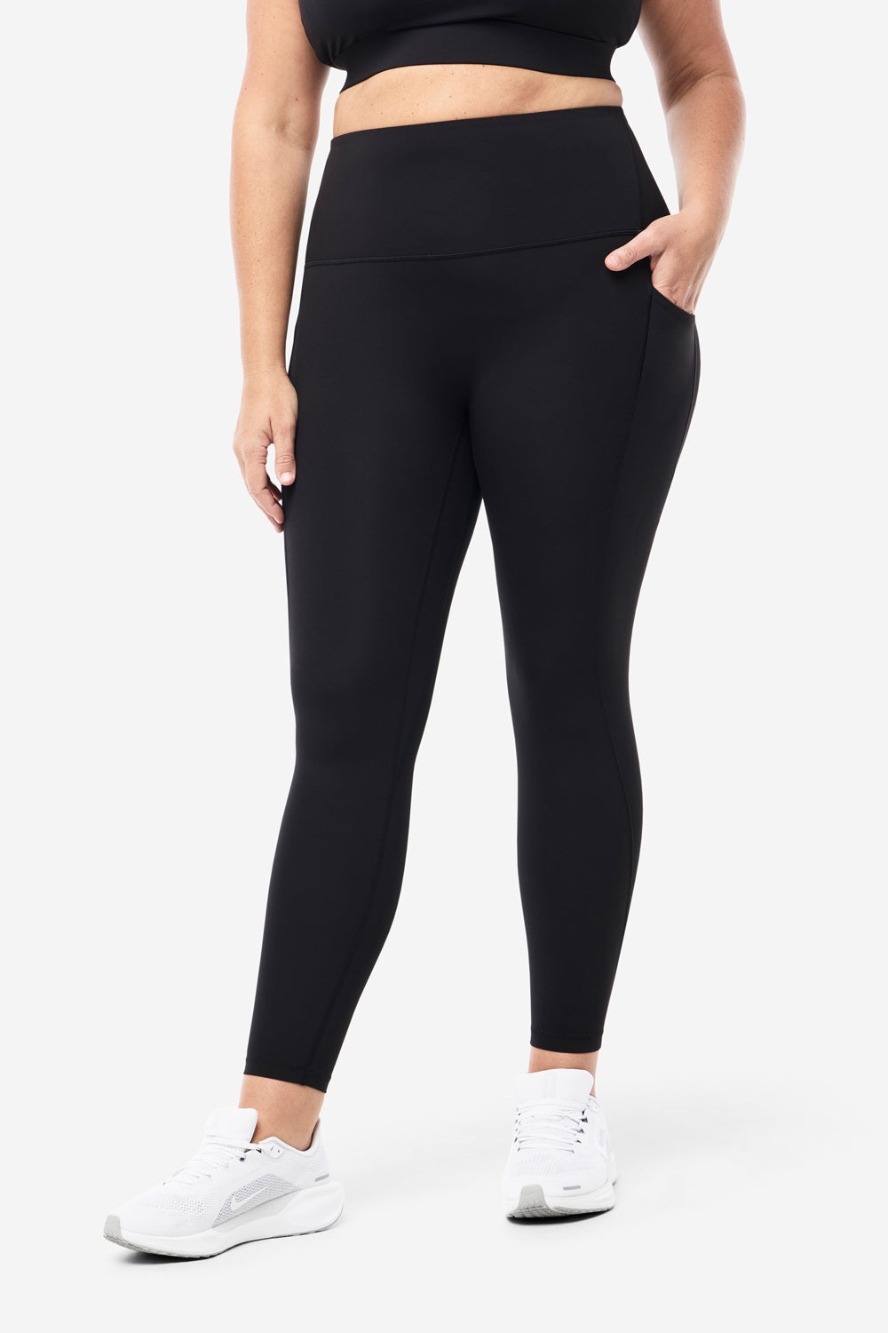 Core Pocket Base No Chafe Legging - Black | Anti-Chafing Workout Leggings for Women | Perfect for Running, Yoga & Gym