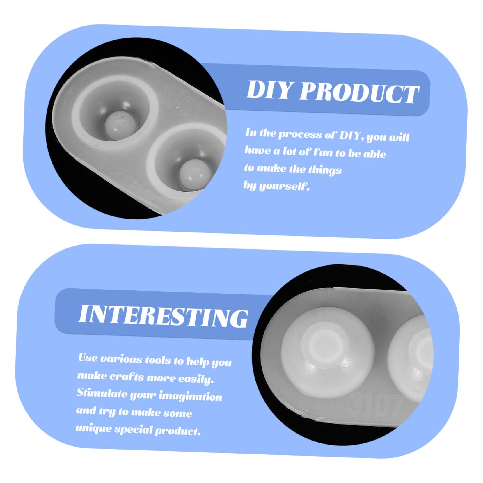 EXCEART 5pcs Epoxy Doll Eye Mold Silicone - DIY Resin Casting Molds for Jewelry, Crystal Eyes, White Fudge - Perfect for Resin Art, Cake Decorating & Craft Projects