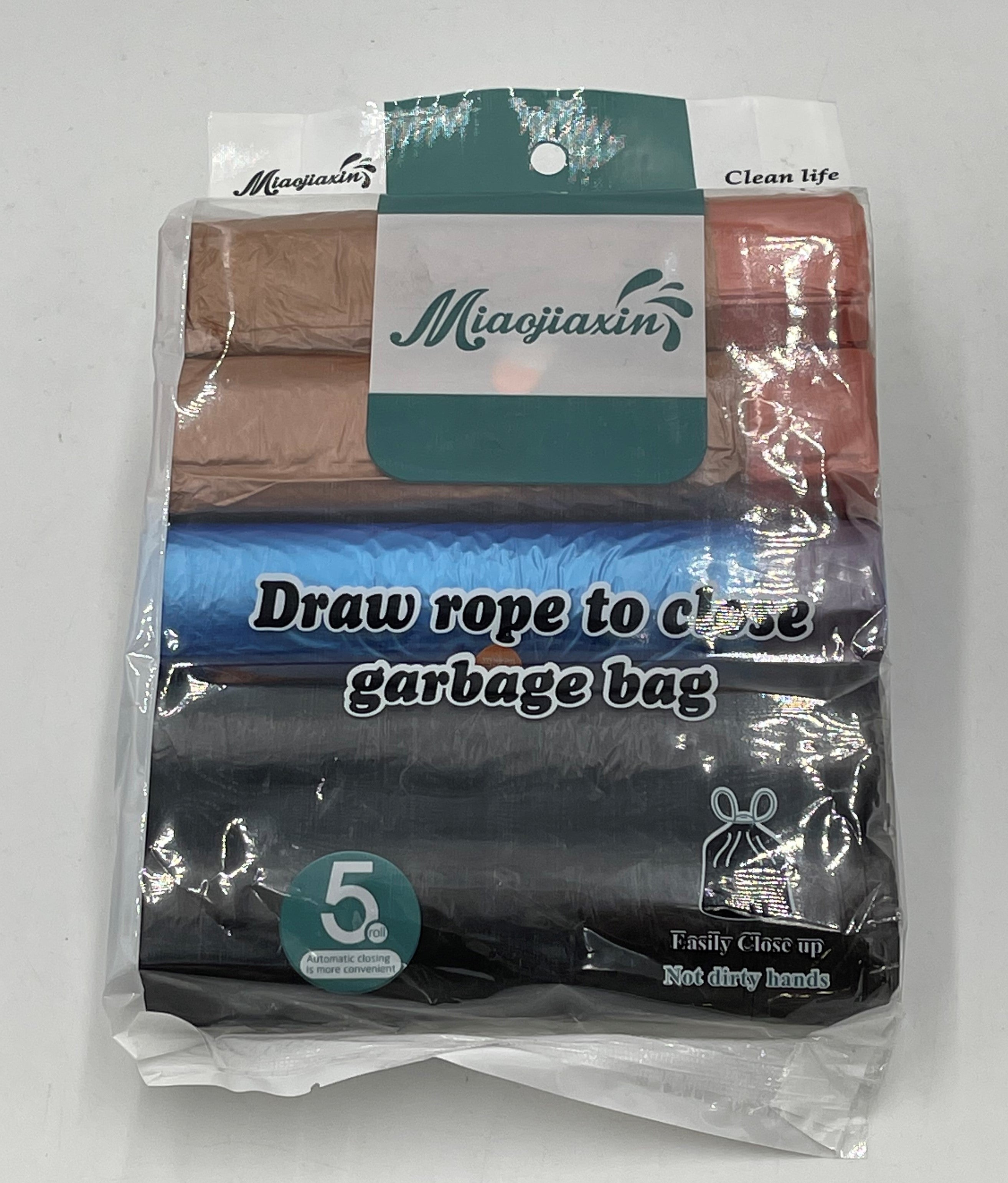 5PK Heavy Duty Trash Bags - 50 Count per Case | Extra Thick & Durable Garbage Bags for Kitchen, Office & Outdoor Use